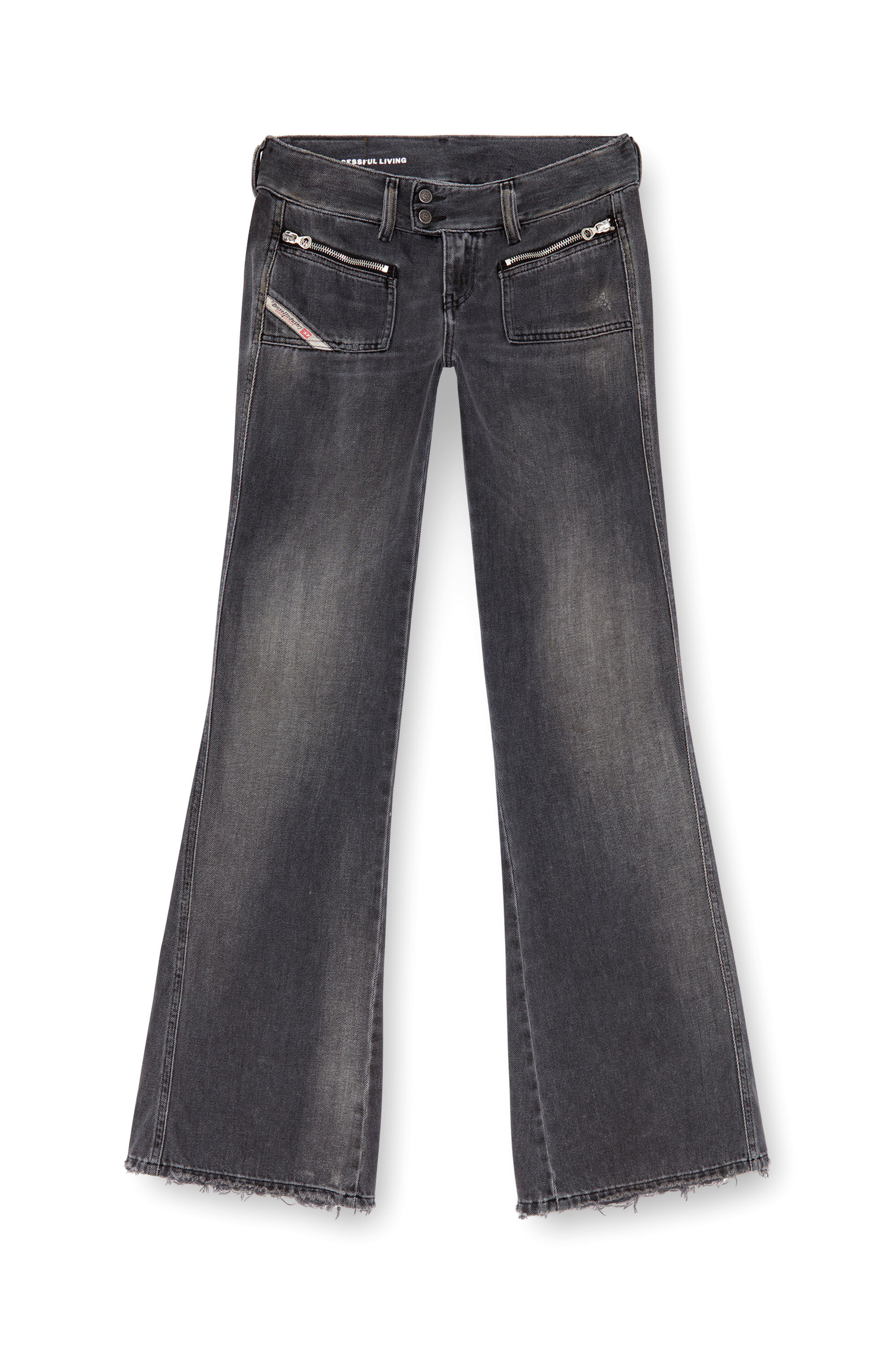 Diesel - Woman Bootcut and Flare Jeans D-Hush 09K14, Black/Dark grey - Image 2