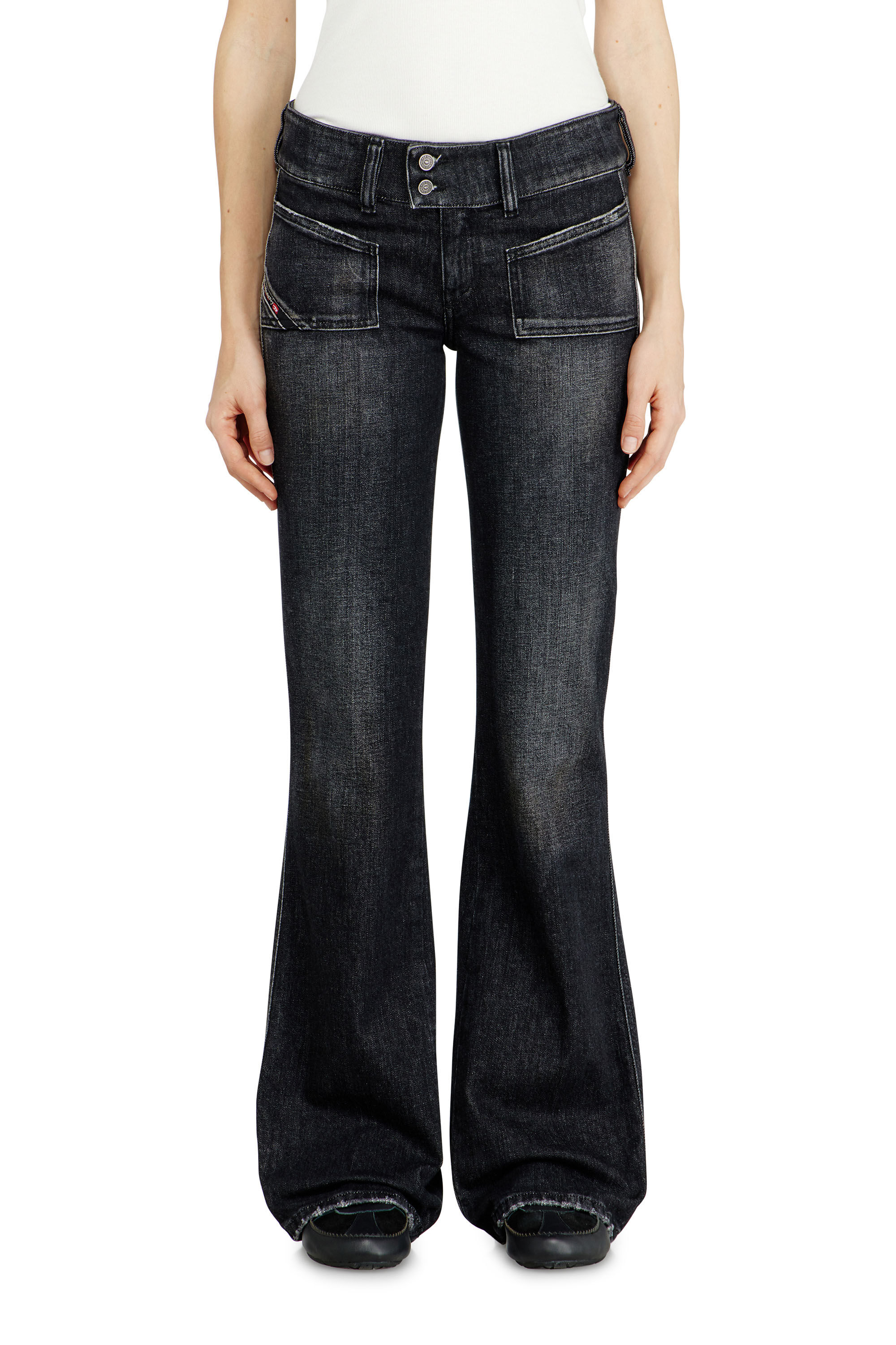 Women's Bootcut Jeans | Low Waist D-Hush | Black/Dark grey | Diesel NO