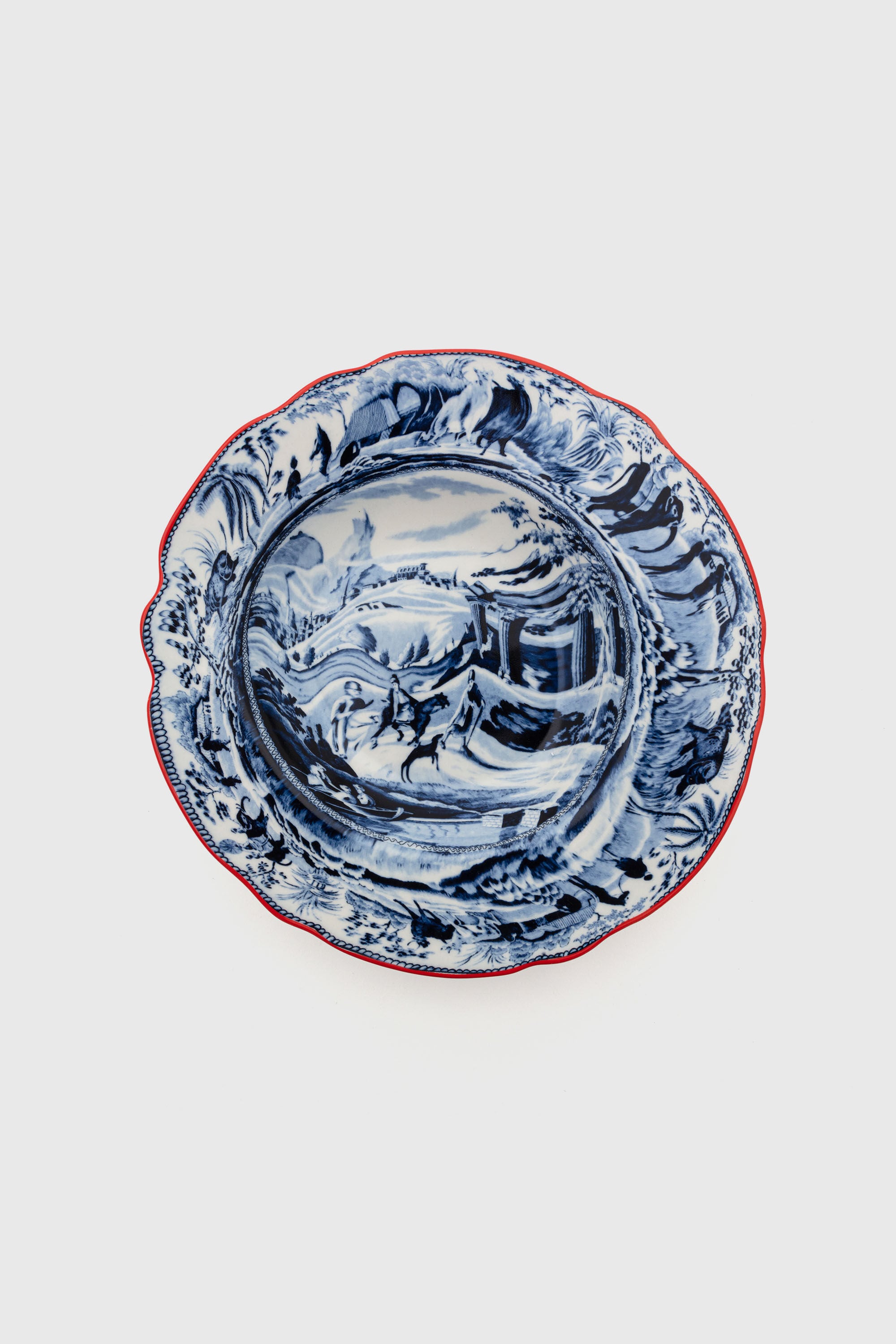 Diesel - 11220 SOUP PLATE IN PORCELAIN "CLASSIC O, Unisex's Pocelain soupe plate in White/Blue - 1