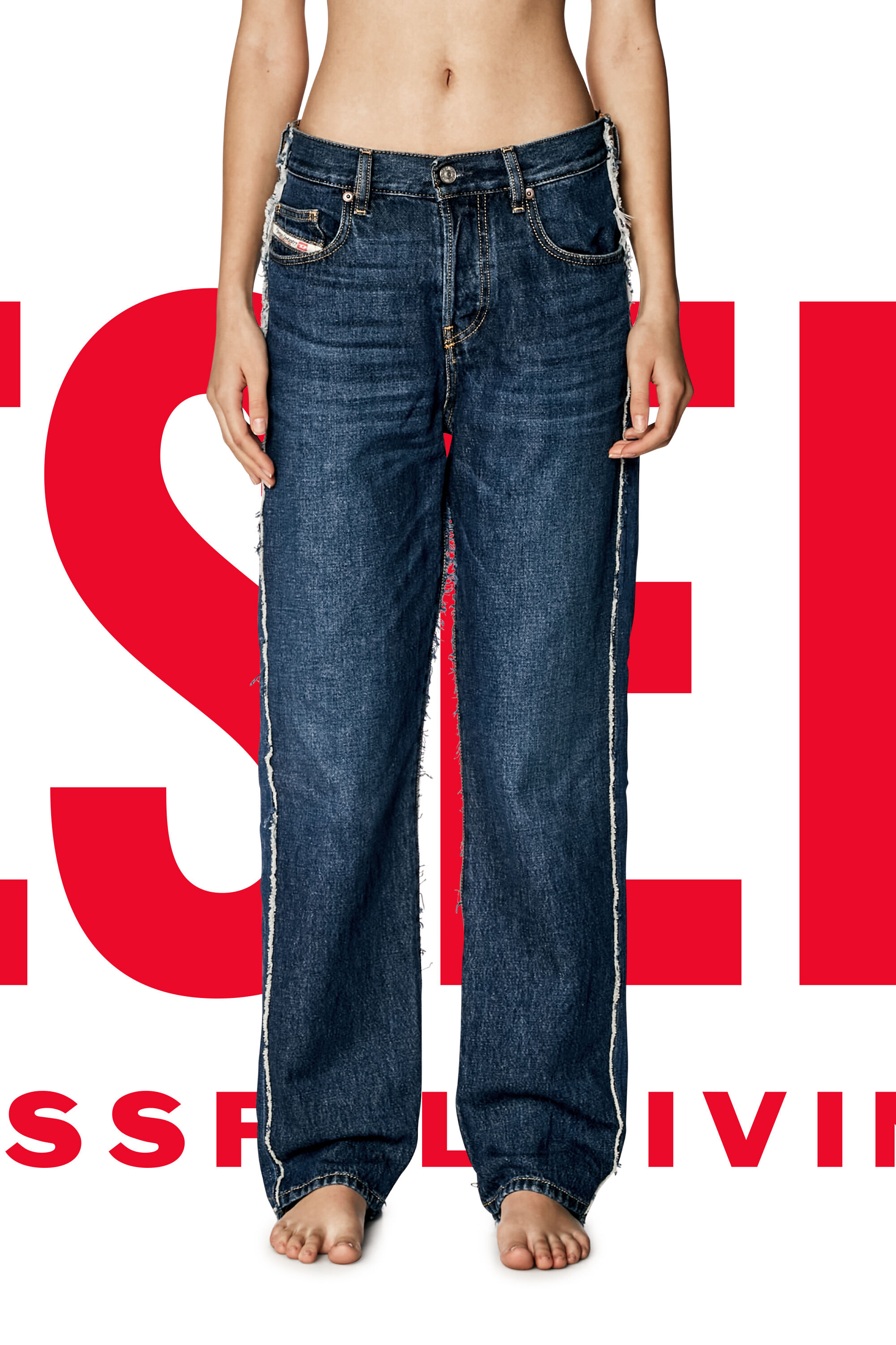 Diesel - Straight Jeans Dieseloves 03 09K47, Medium blue - Image 8