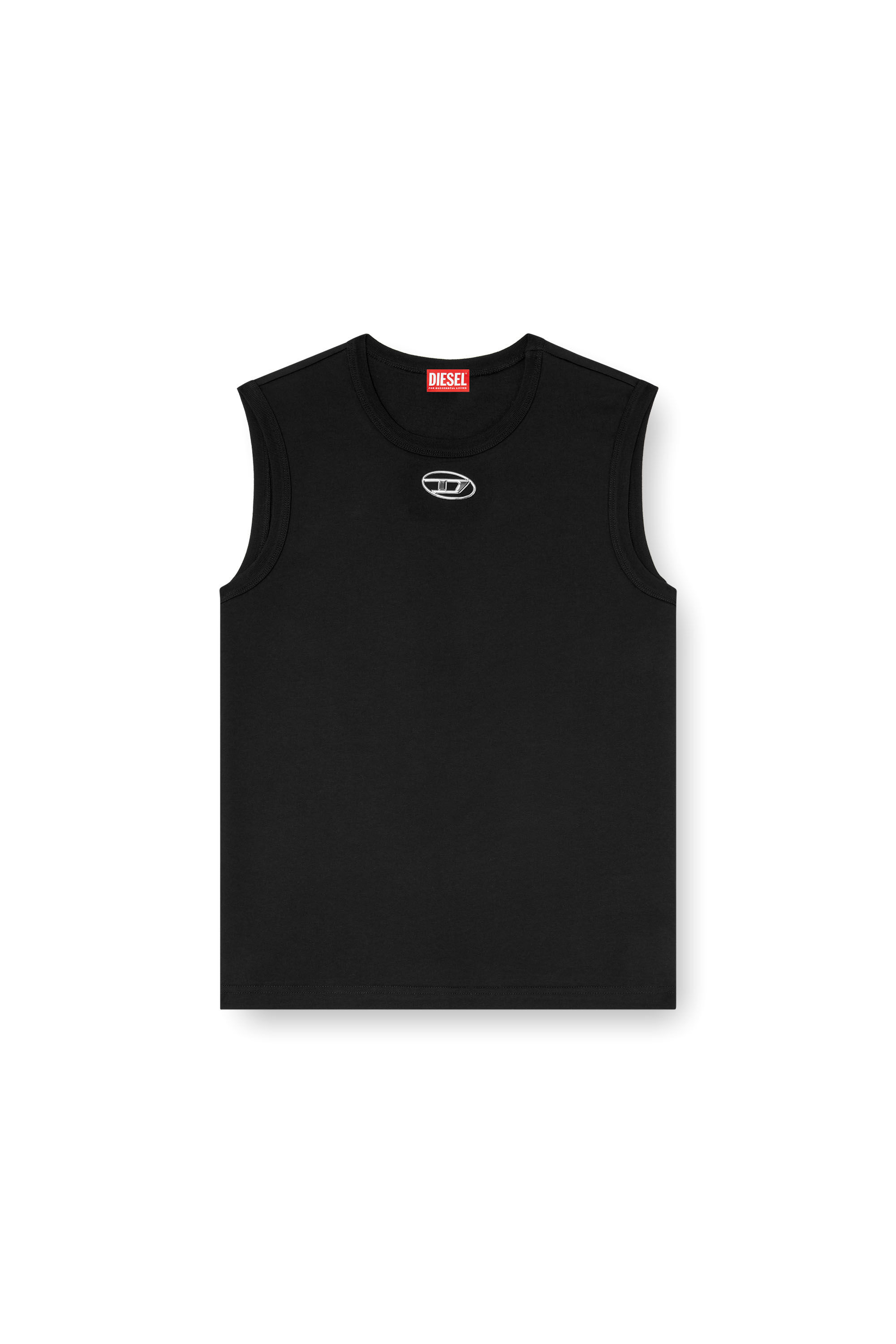 Men's Tank top with metallic Oval D | Black | Diesel