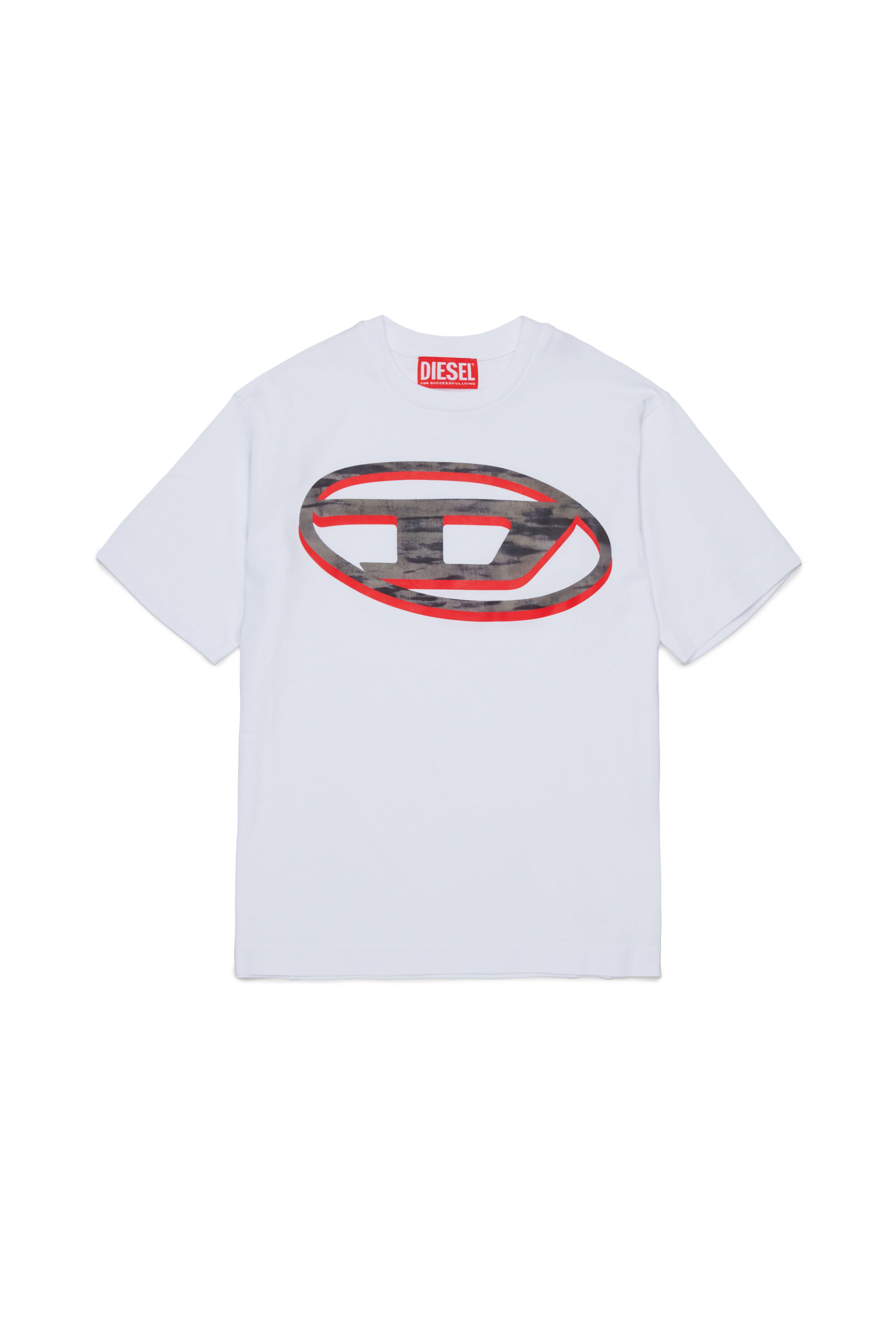 Diesel - TVEL OVER, Man's T-shirt with two-tone Oval D print in White - 1