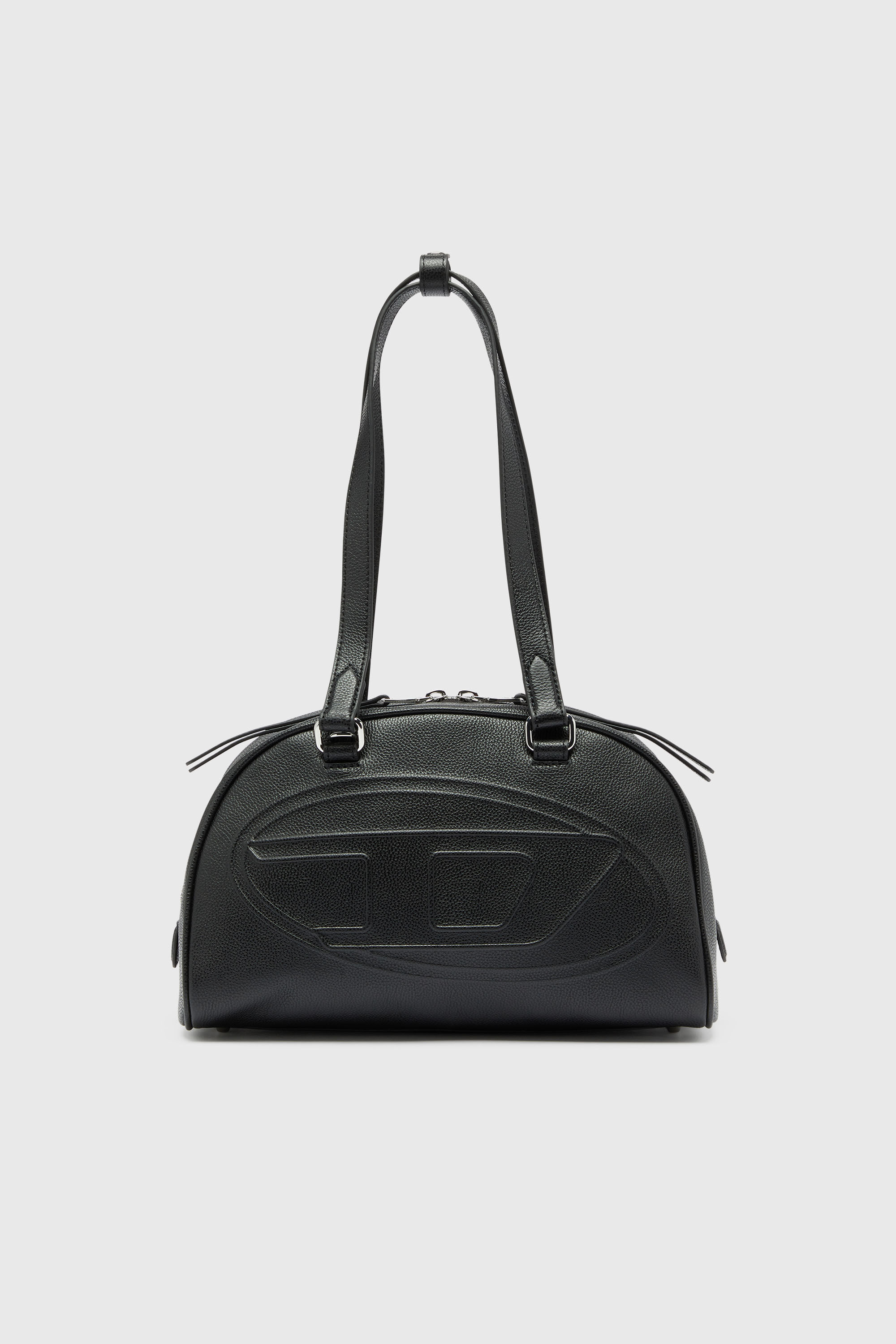 未使用✨DIESEL Logo Boston Bag 2way Women's 1DR Dome - Leather Boston bag with embossed logo | Black