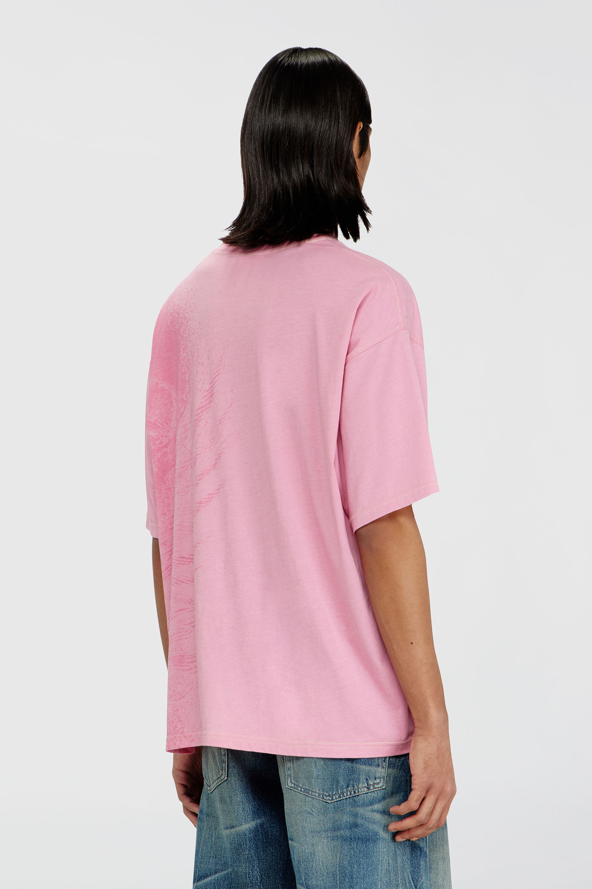 Diesel - T-BOXT-AA3, Man's Relaxed T-shirt with pigment prints in Pink - 4