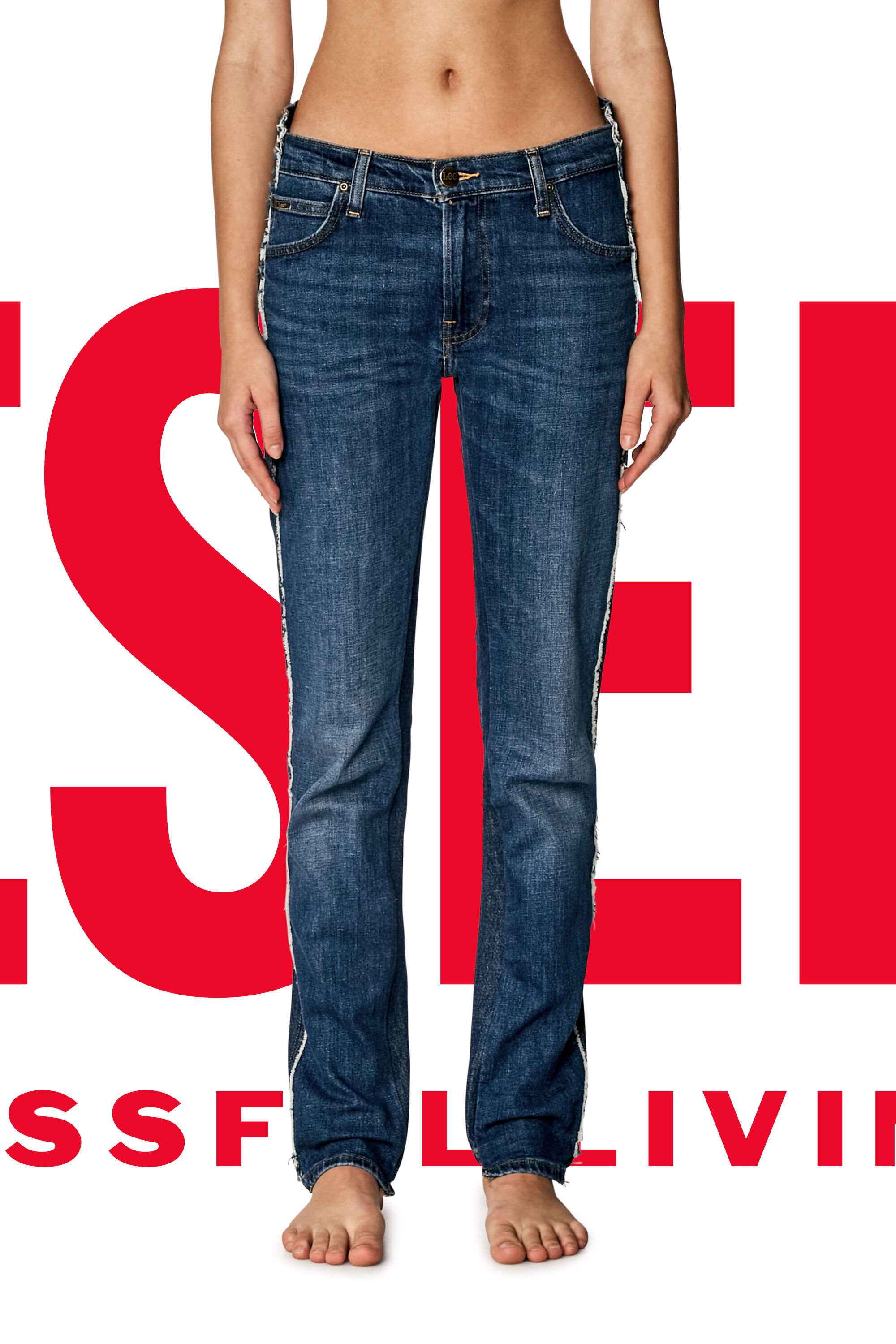 Diesel - Straight Jeans Dieseloves 04 09K47, Medium blue - Image 8