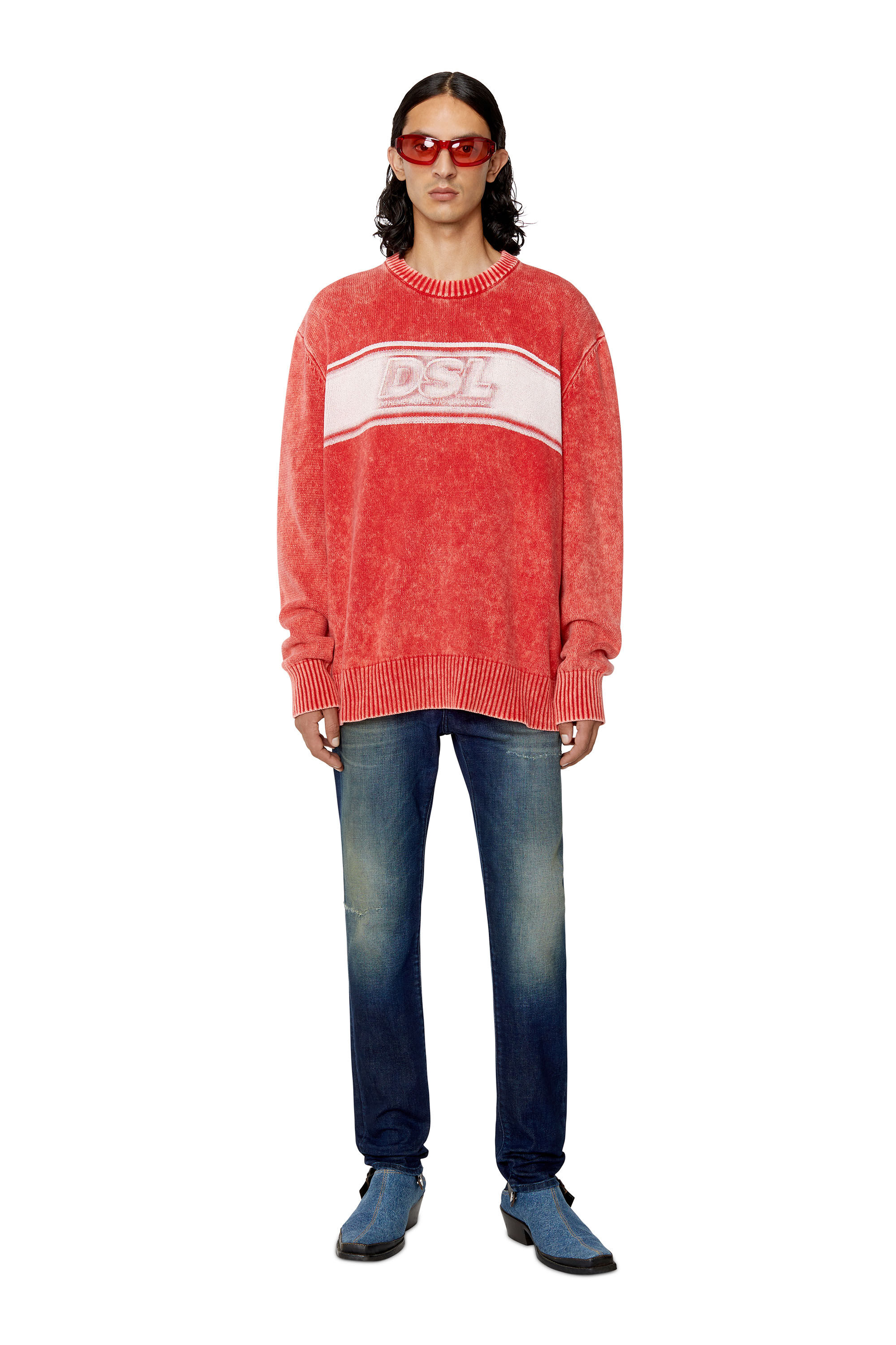 Diesel - 2019 D-Strukt 09F57 Slim Jeans, Dark Blue - Image 1