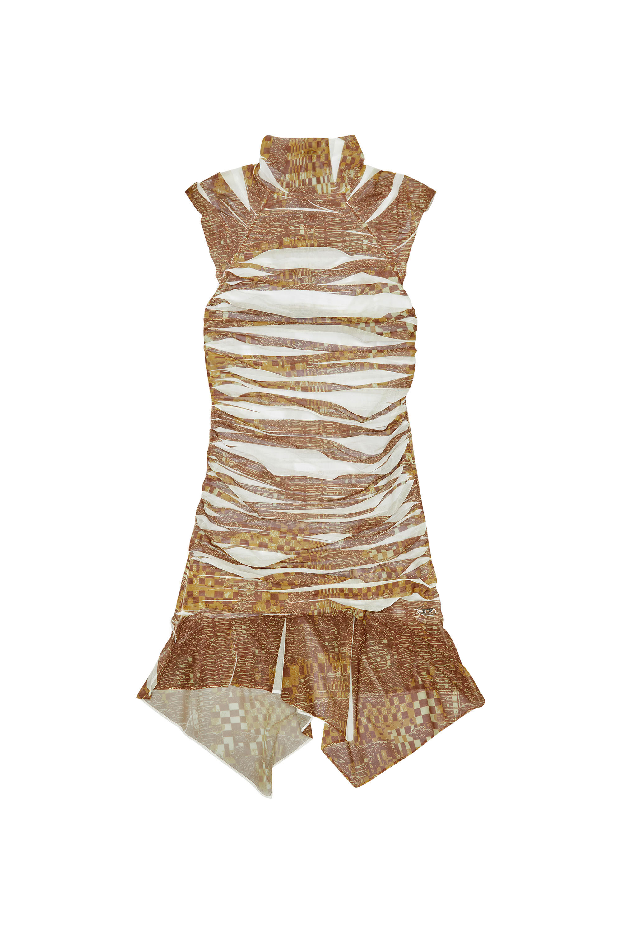Diesel - D-VARIUS, Woman's Asymmetric ruched camo mini dress in null - 2