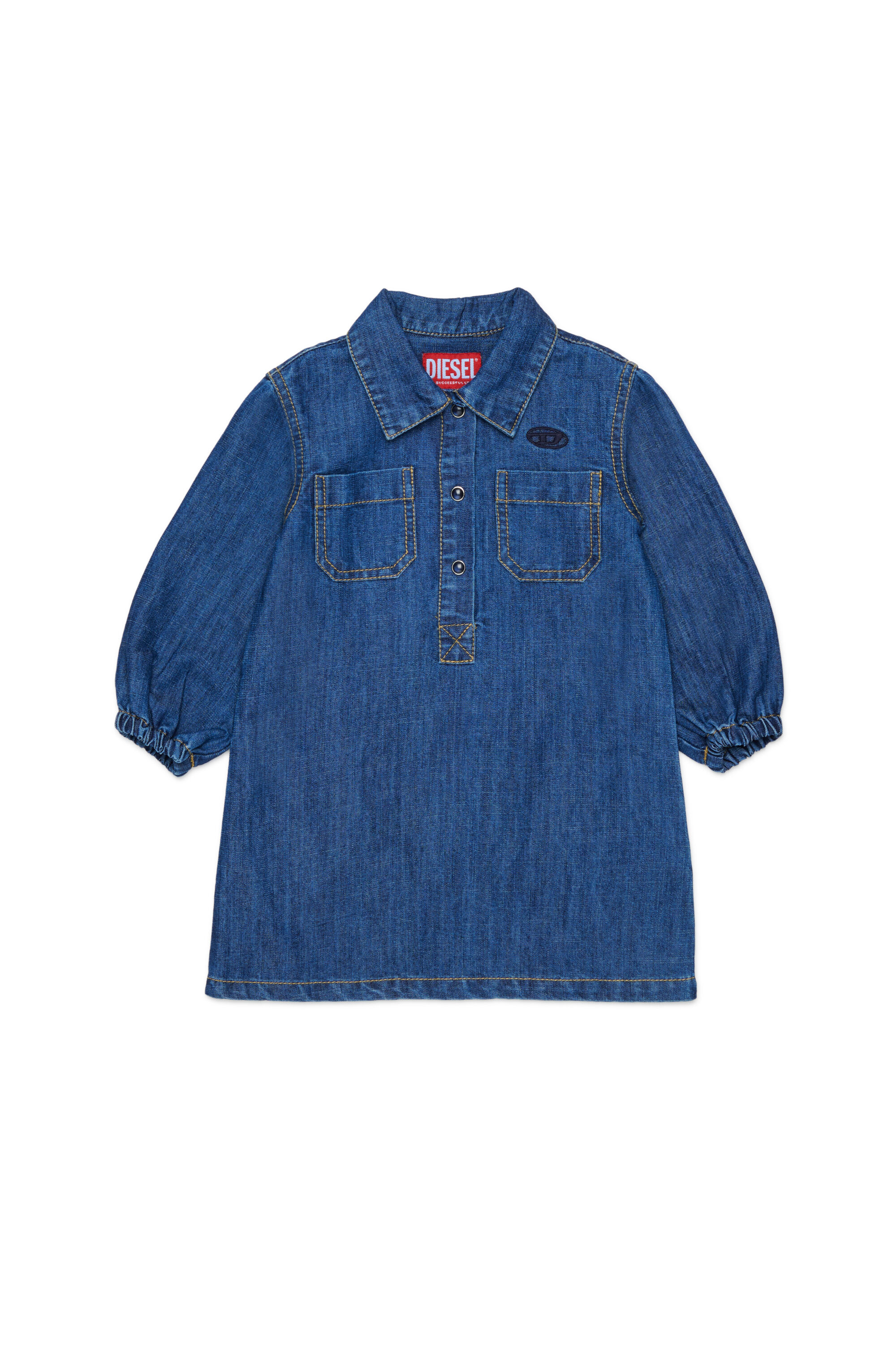 Diesel - DELBIB, Woman's Denim shirt dress with Oval D logo embroidery in Medium blue - 1