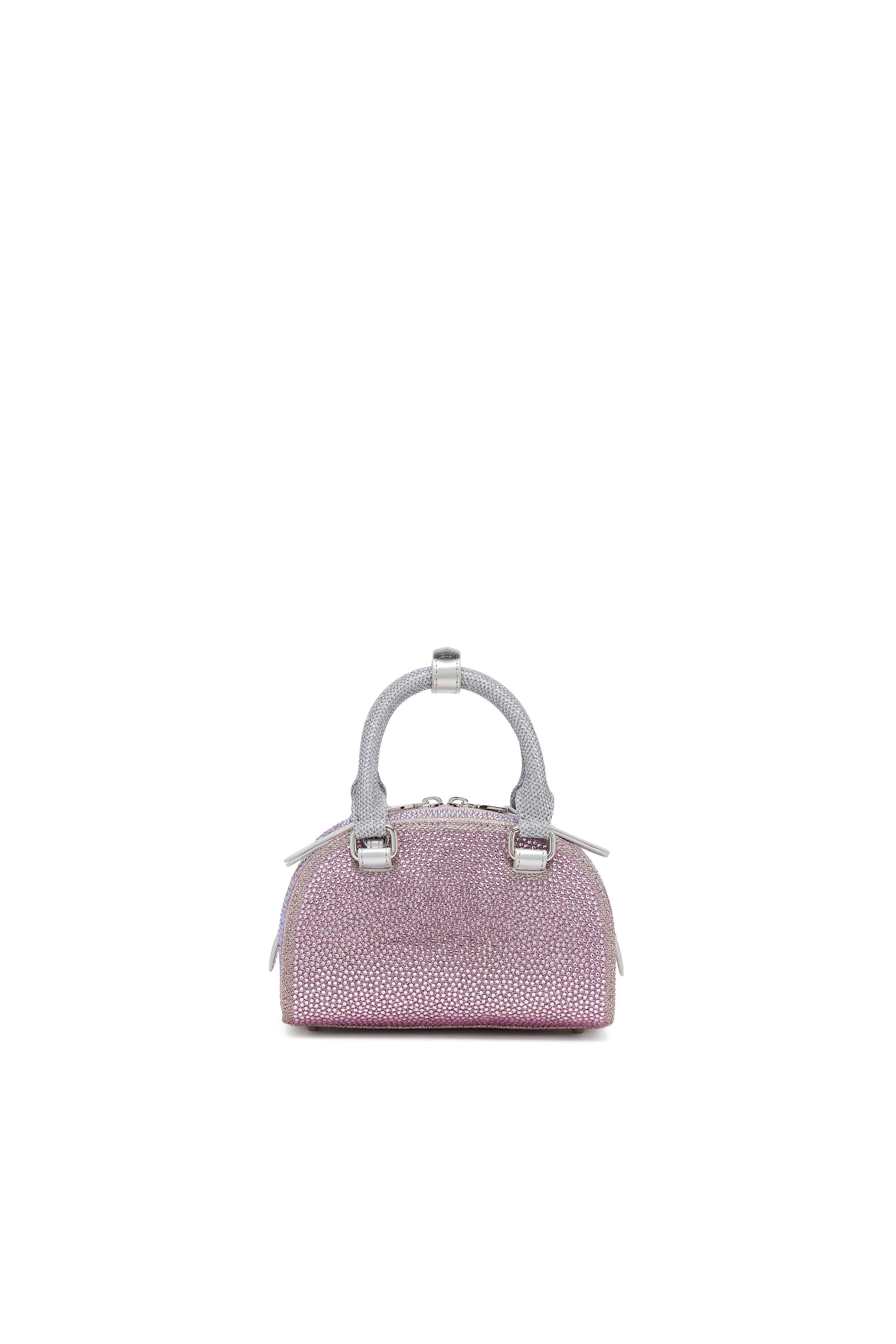 Diesel - 1DR DOME CROSSBODY, Woman's 1DR Dome - Small bowling bag in crystal Lurex in Pink - 2
