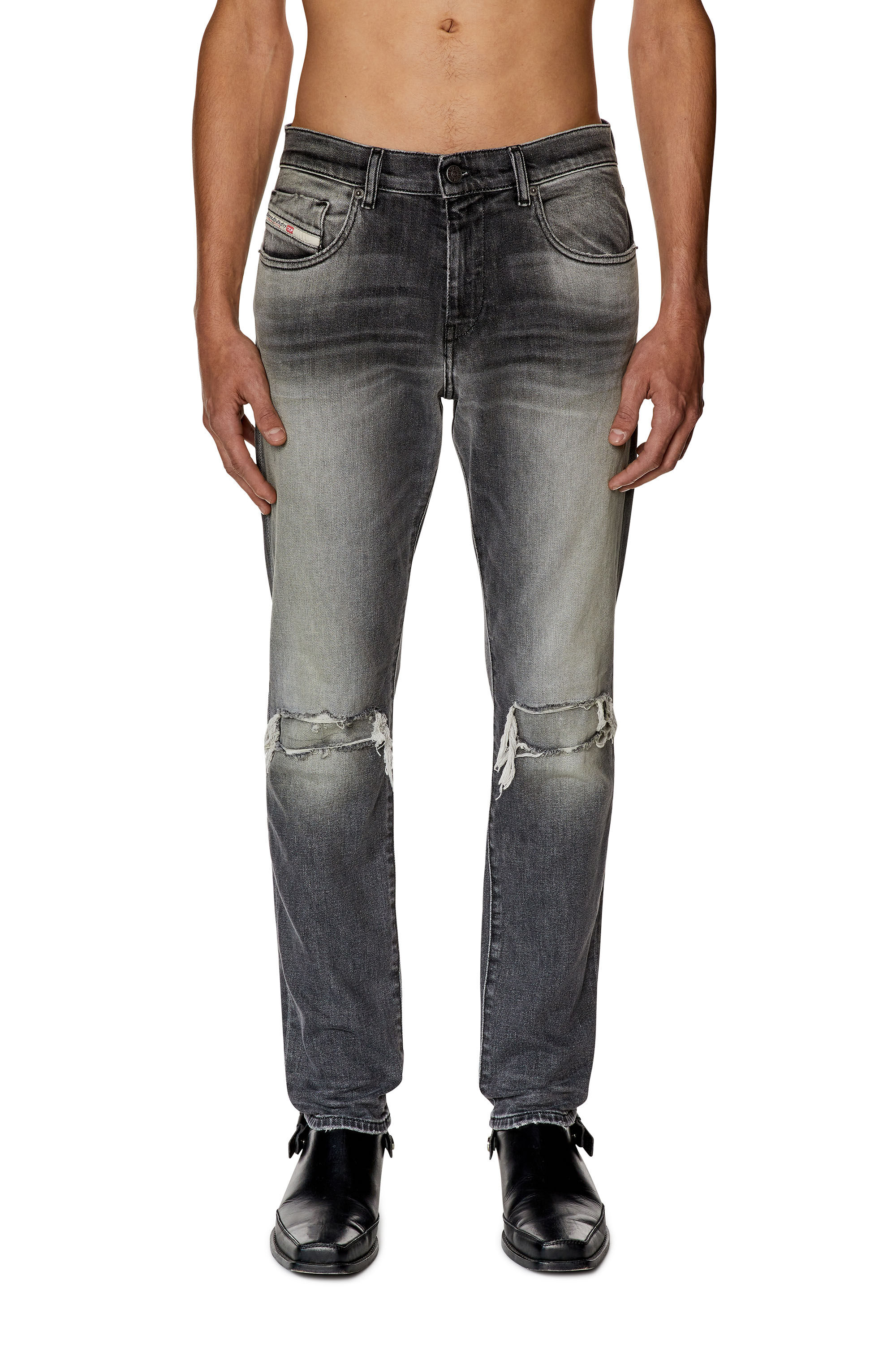 Diesel - Slim Jeans 2019 D-Strukt 09G03, Light Grey - Image 3