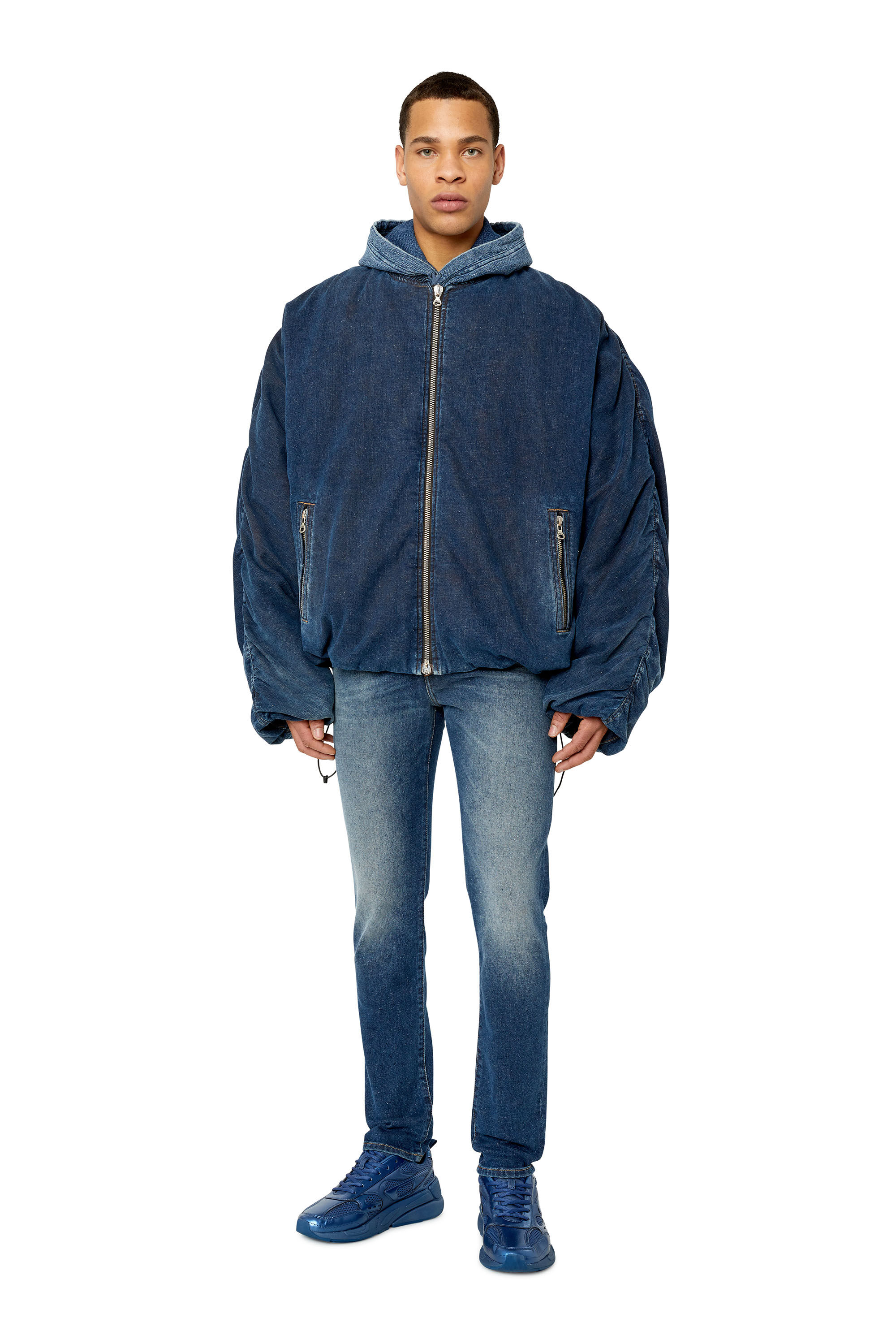 Diesel - 2019 D-Strukt 09F39 Slim Jeans, Dark Blue - Image 1