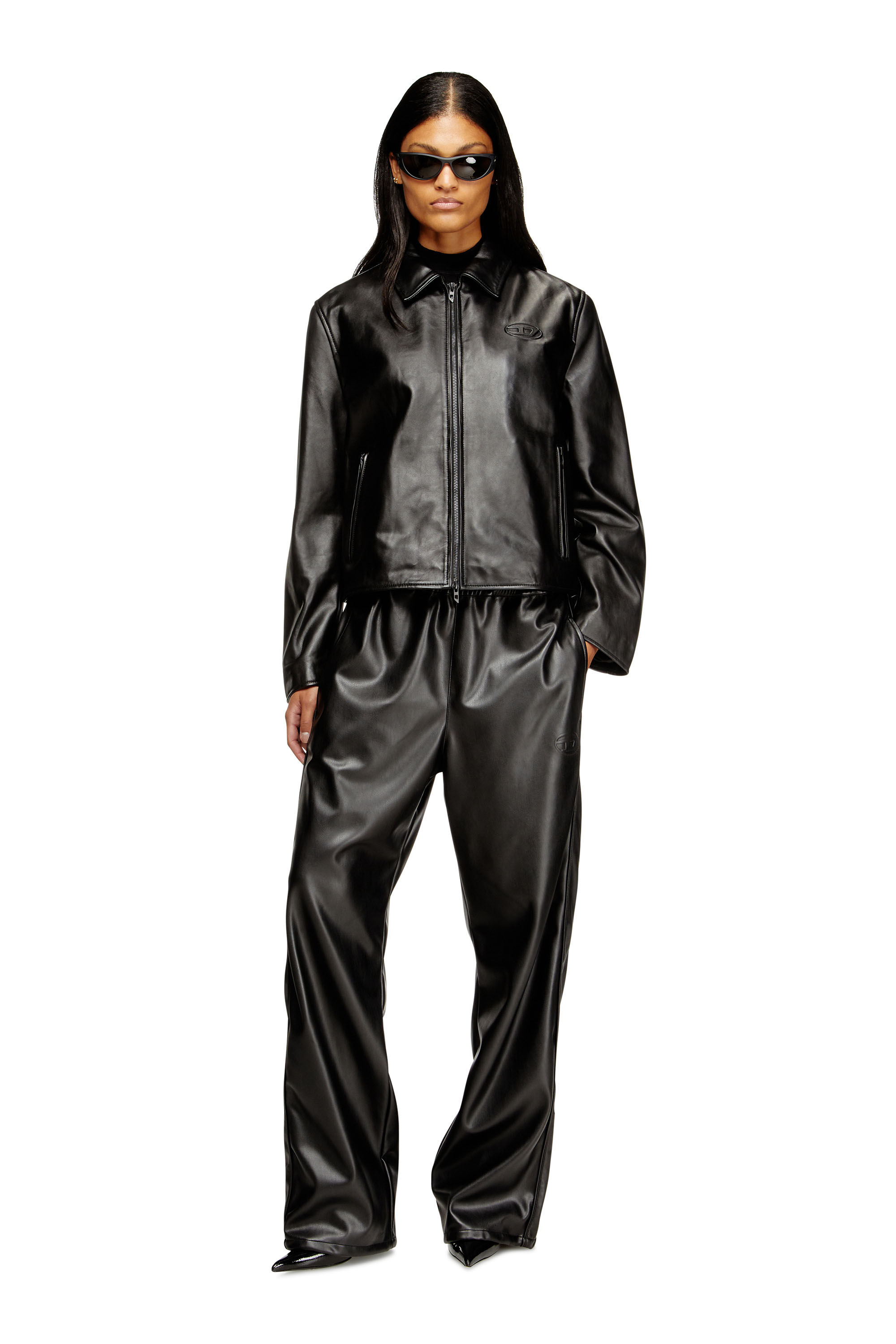Diesel - L-AMAR-FEM-S2, Woman's Coach jacket in leather in Black - 1