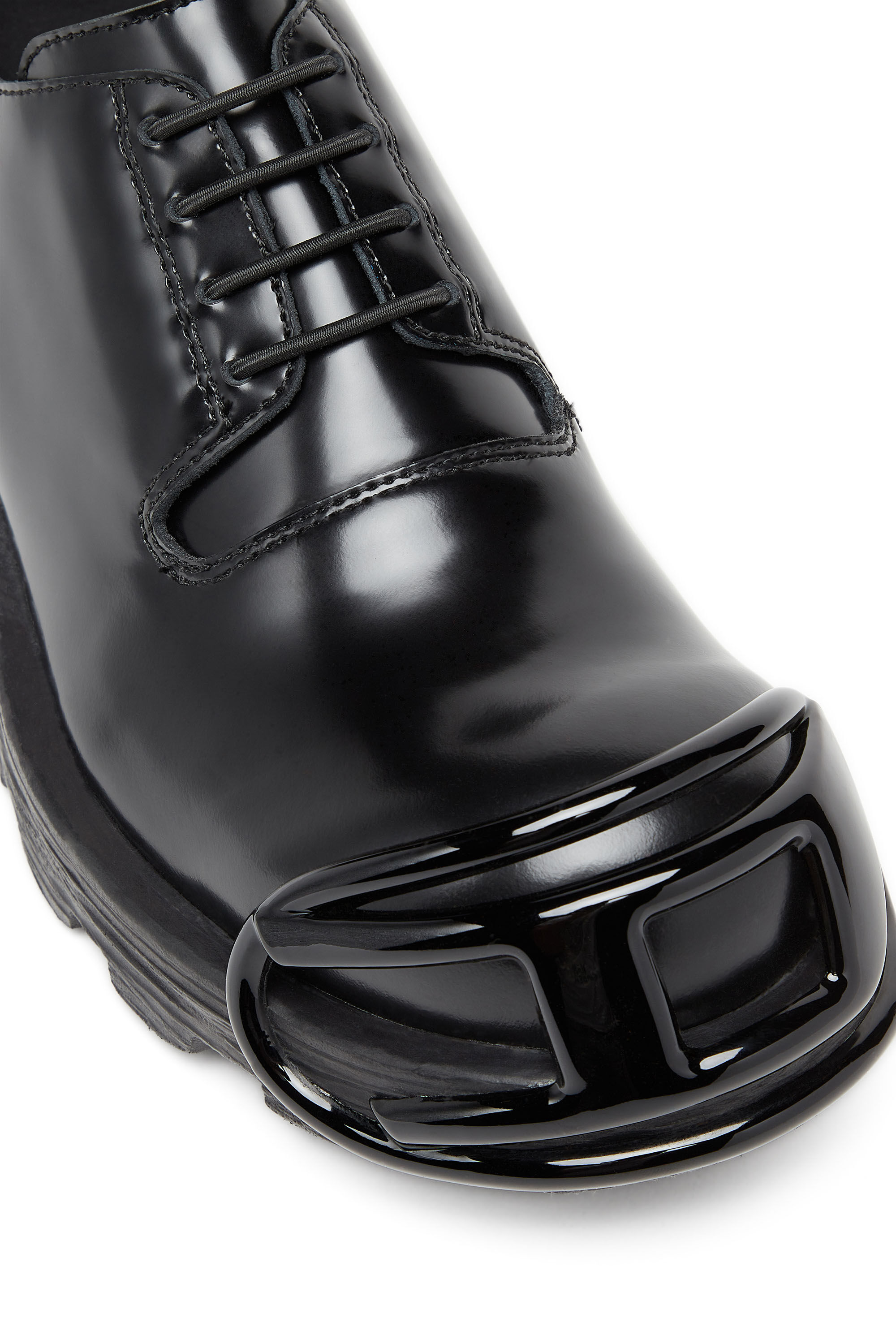 Men's D-Hammer-Leather lace-up shoes with oval D toe cap | Black Men's D-Hammer-Leather lace-up shoes with oval D toe cap | Black