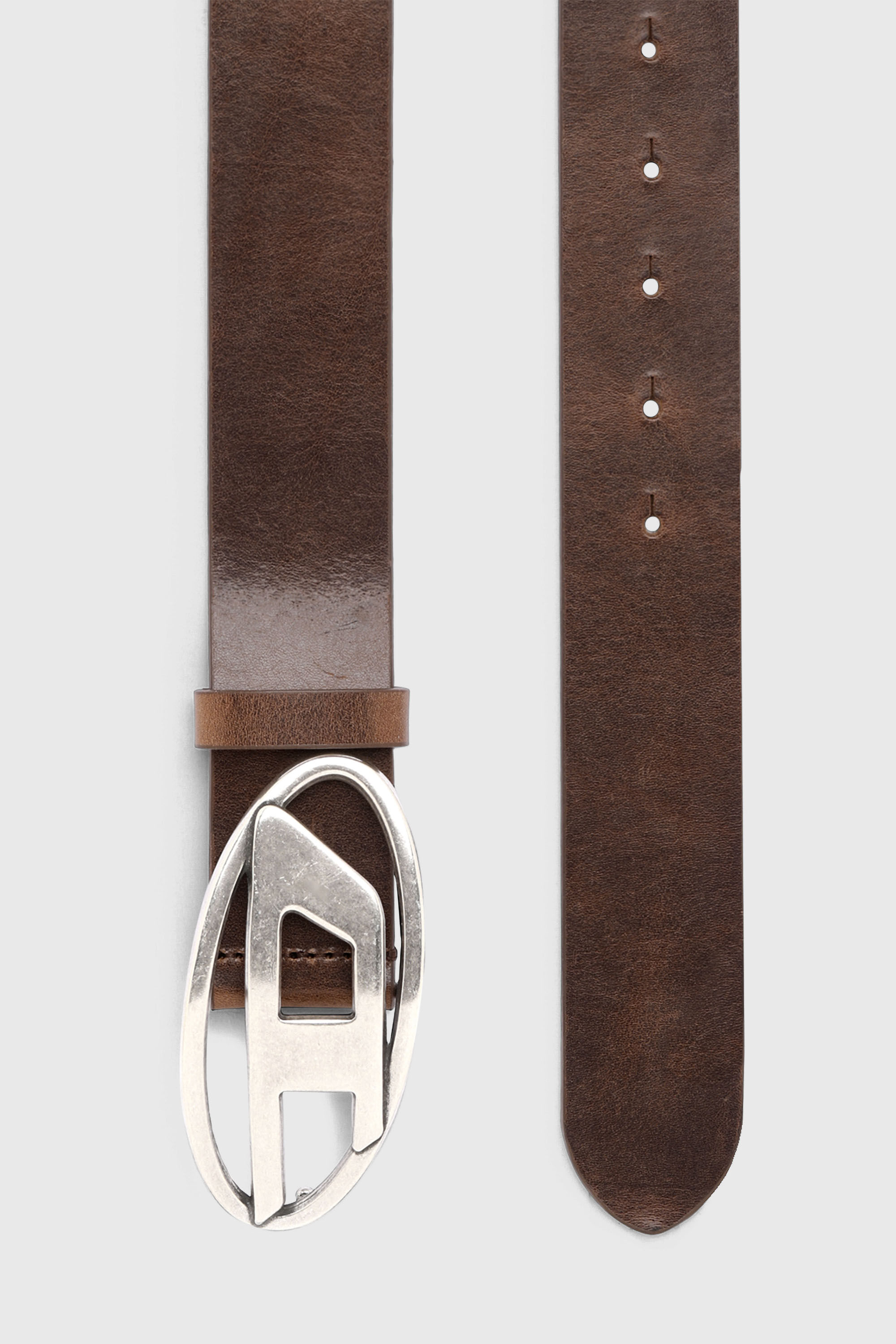 Diesel - B-1DR, Man's 3.9cm leather belt with D buckle in Brown - 2