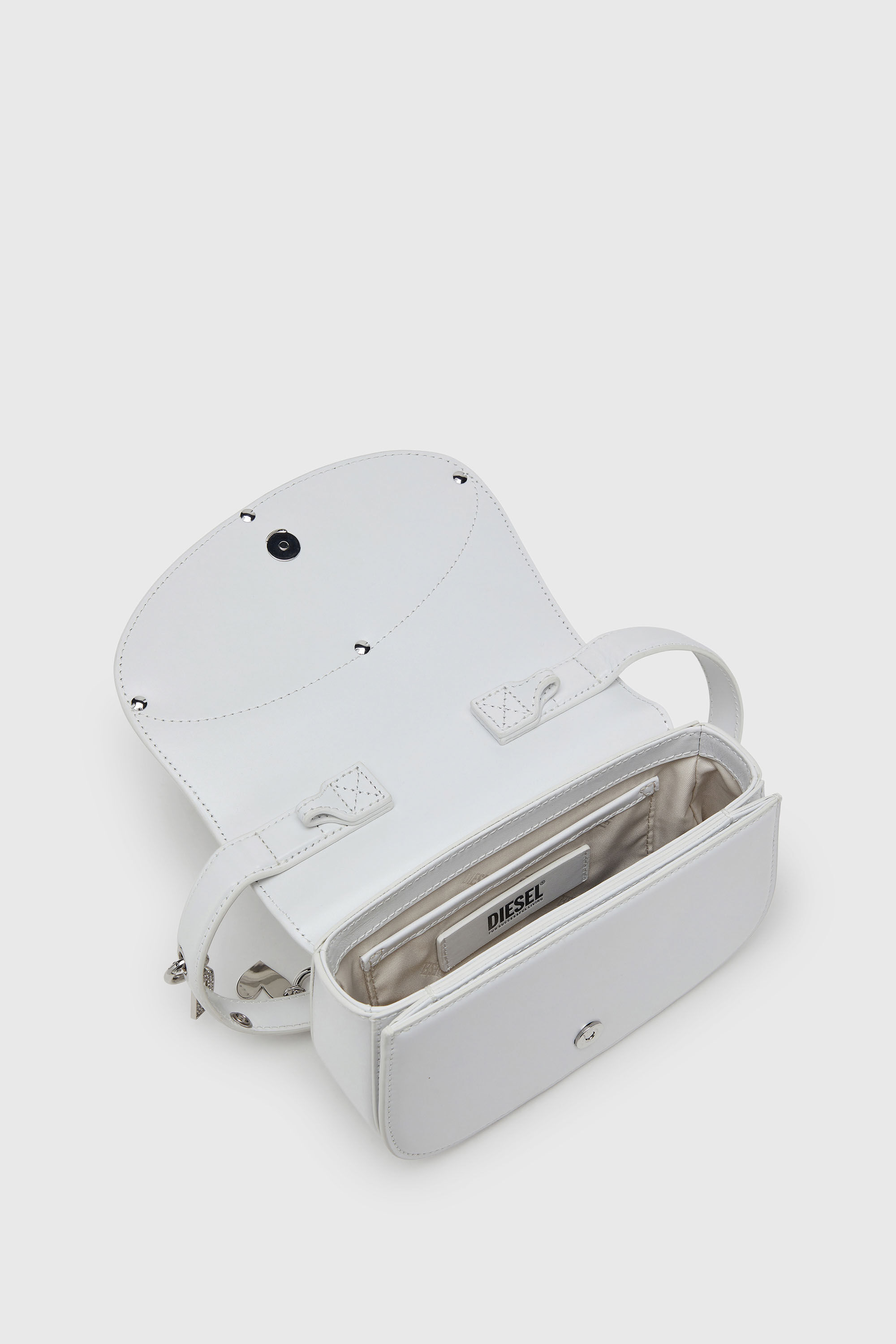 Diesel - 1DR, Woman's 1DR -Iconic shoulder bag in leather with handle charms in White - 5