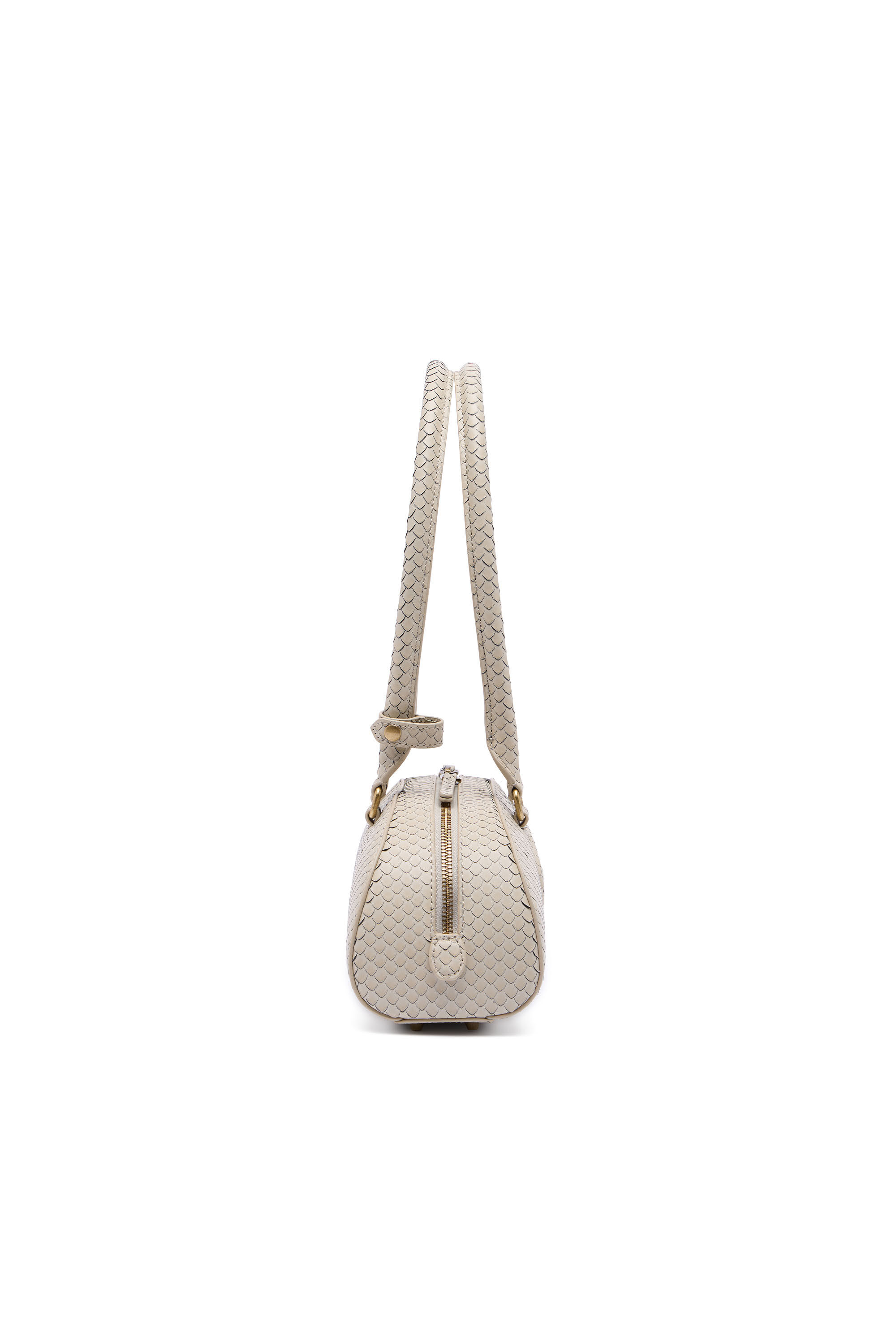 Diesel - 1DR DOME SHOULDER EW, Woman's 1DR Dome-Elongated bowling bag in textured leather in Beige - 5