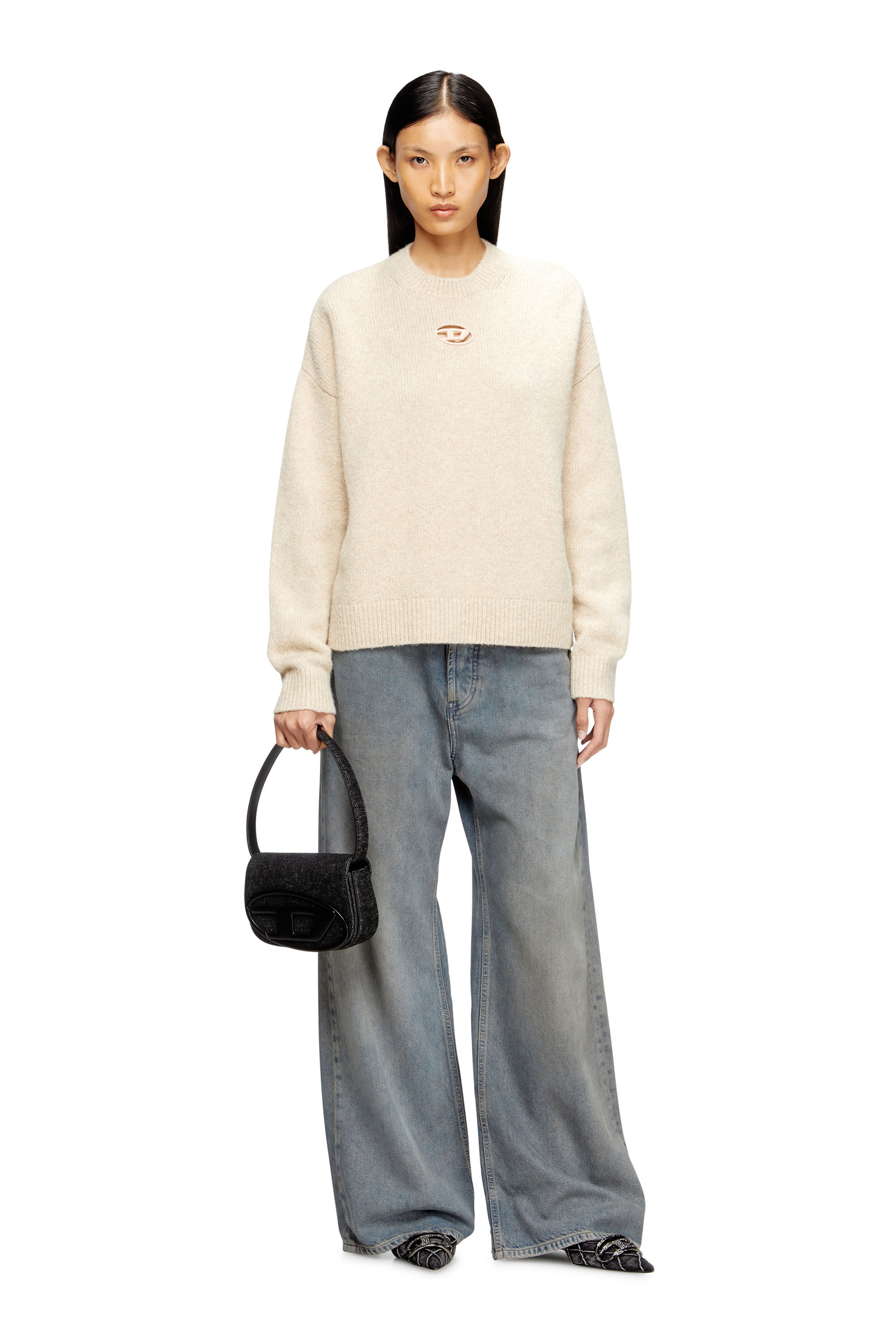 Diesel - M-AREETA, Woman's Jumper in wool and alpaca blend in Beige - 1