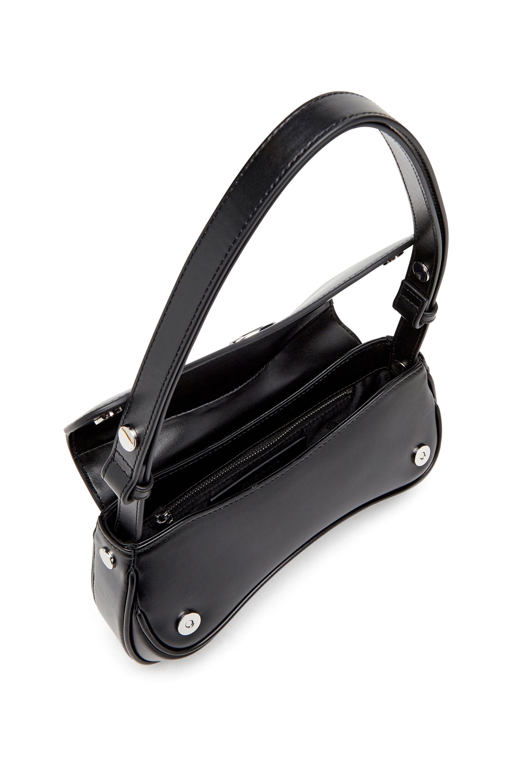 Diesel - PLAY CLUTCH, Woman's Play-Semi gloss leather shoulder bag in Black - 2