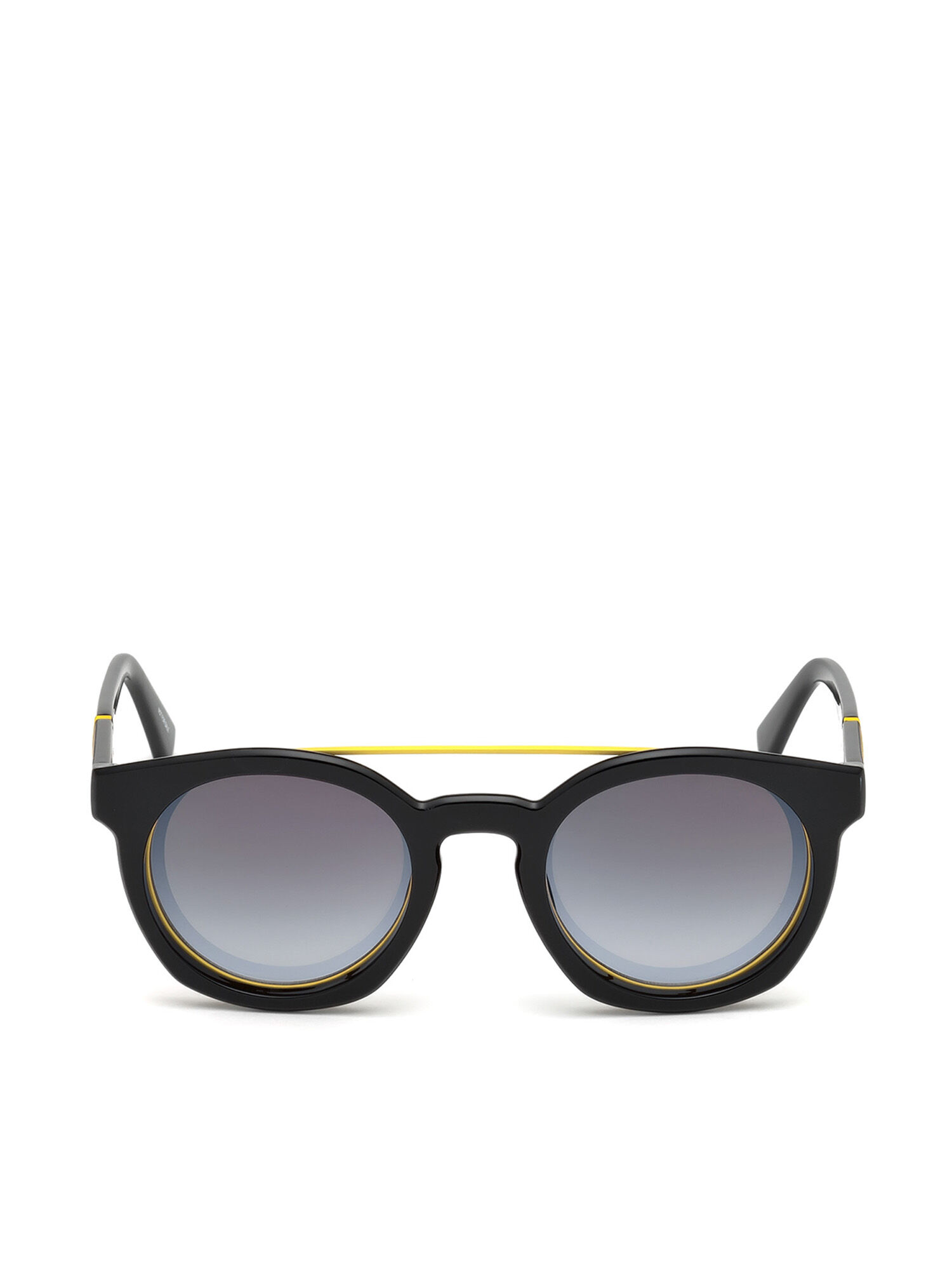 Diesel - DL0251, Unisex's Round shape eyewear with shiny clip-back in Black - 1