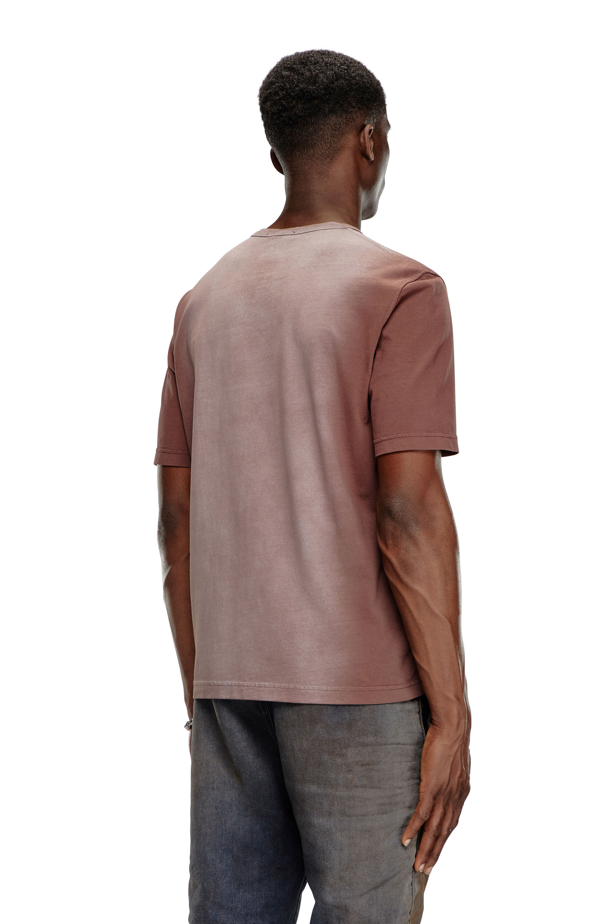 Diesel - T-ADJUST-Q2, Man T-shirt in sprayed cotton jersey in Brown - Image 4