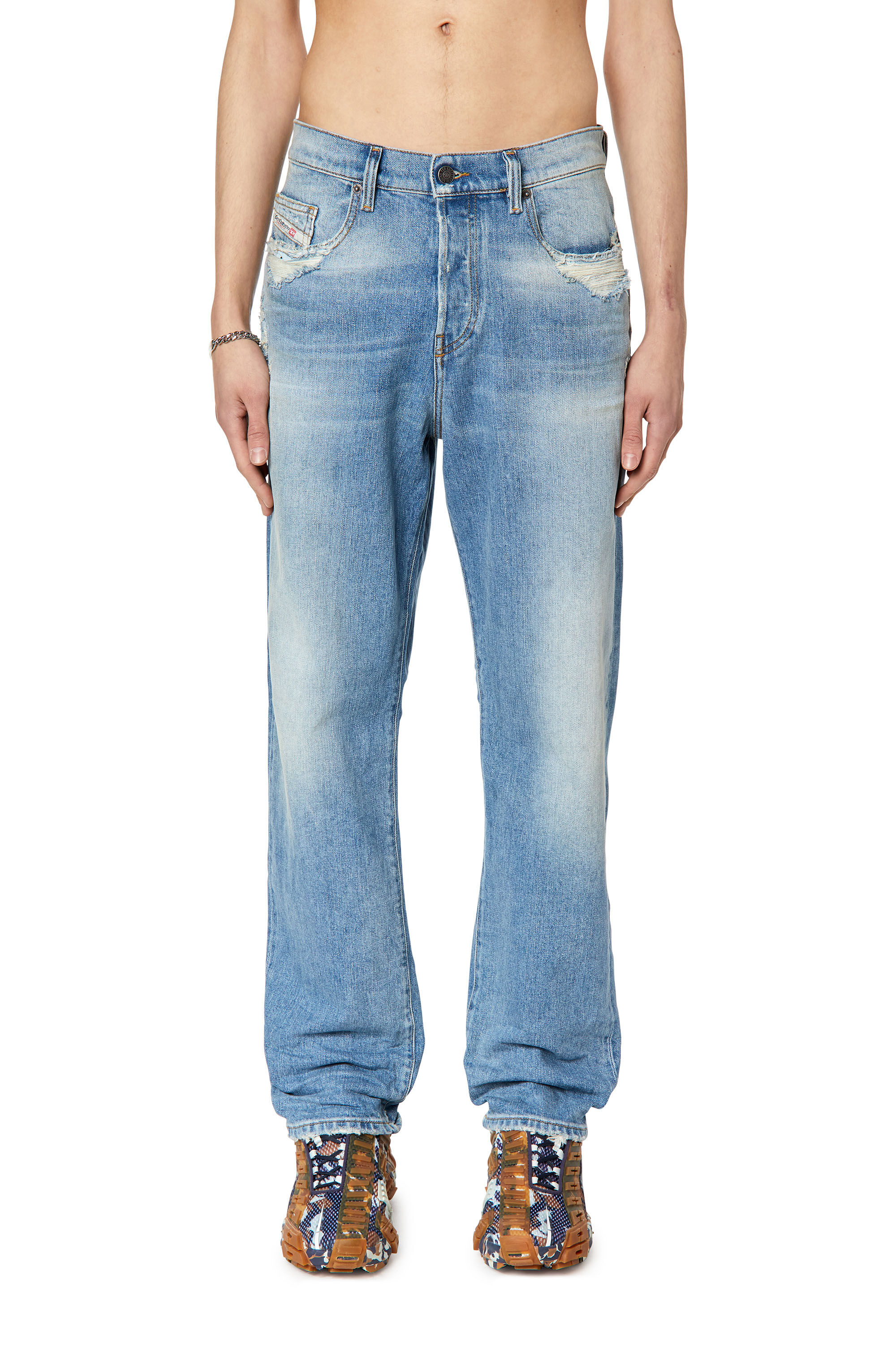Diesel - 2020 D-Viker 007N1 Straight Jeans, Light Blue - Image 3