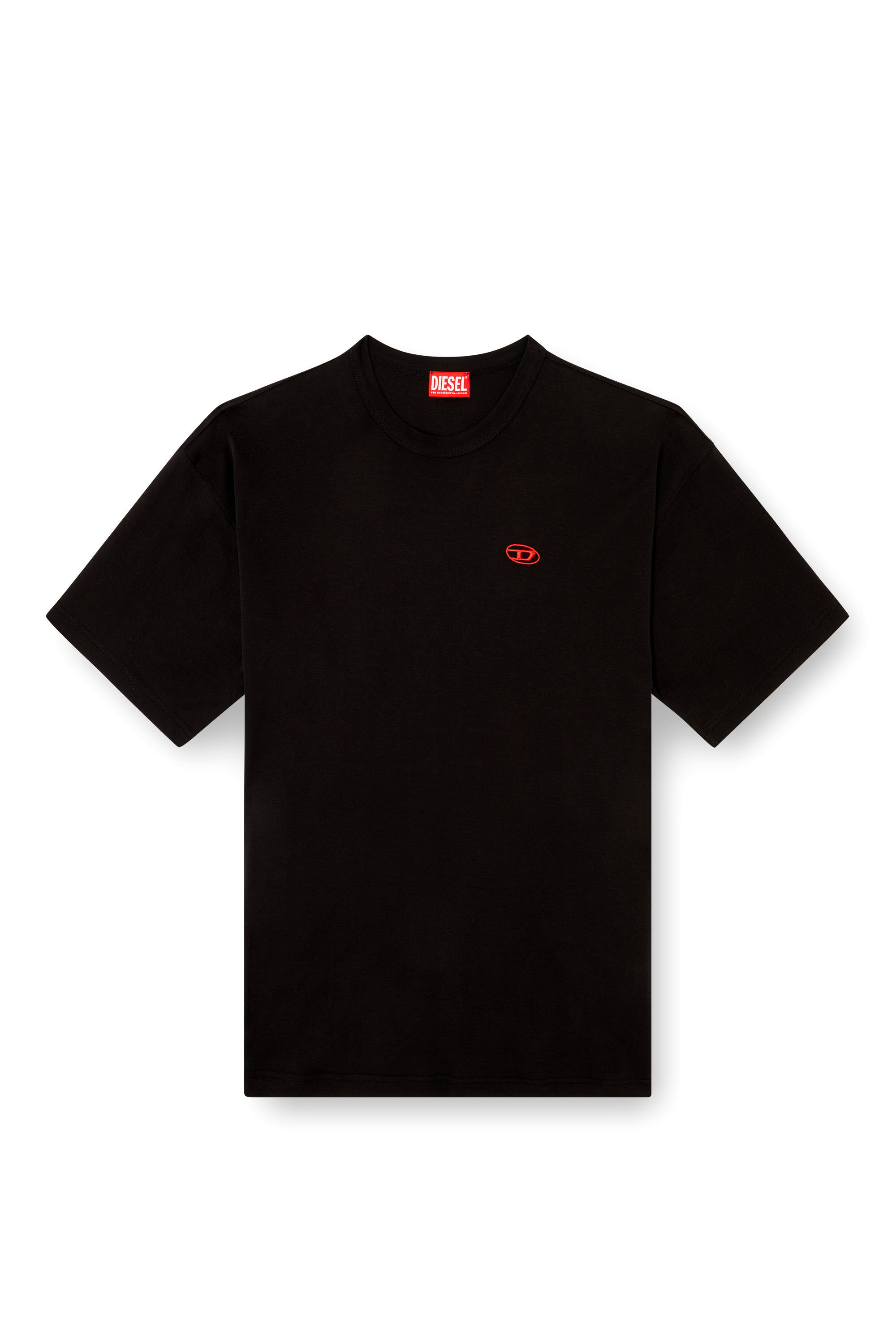 DIESEL Tシャツ　定番　黒 Men's T-shirt with red Oval D | Black | Diesel