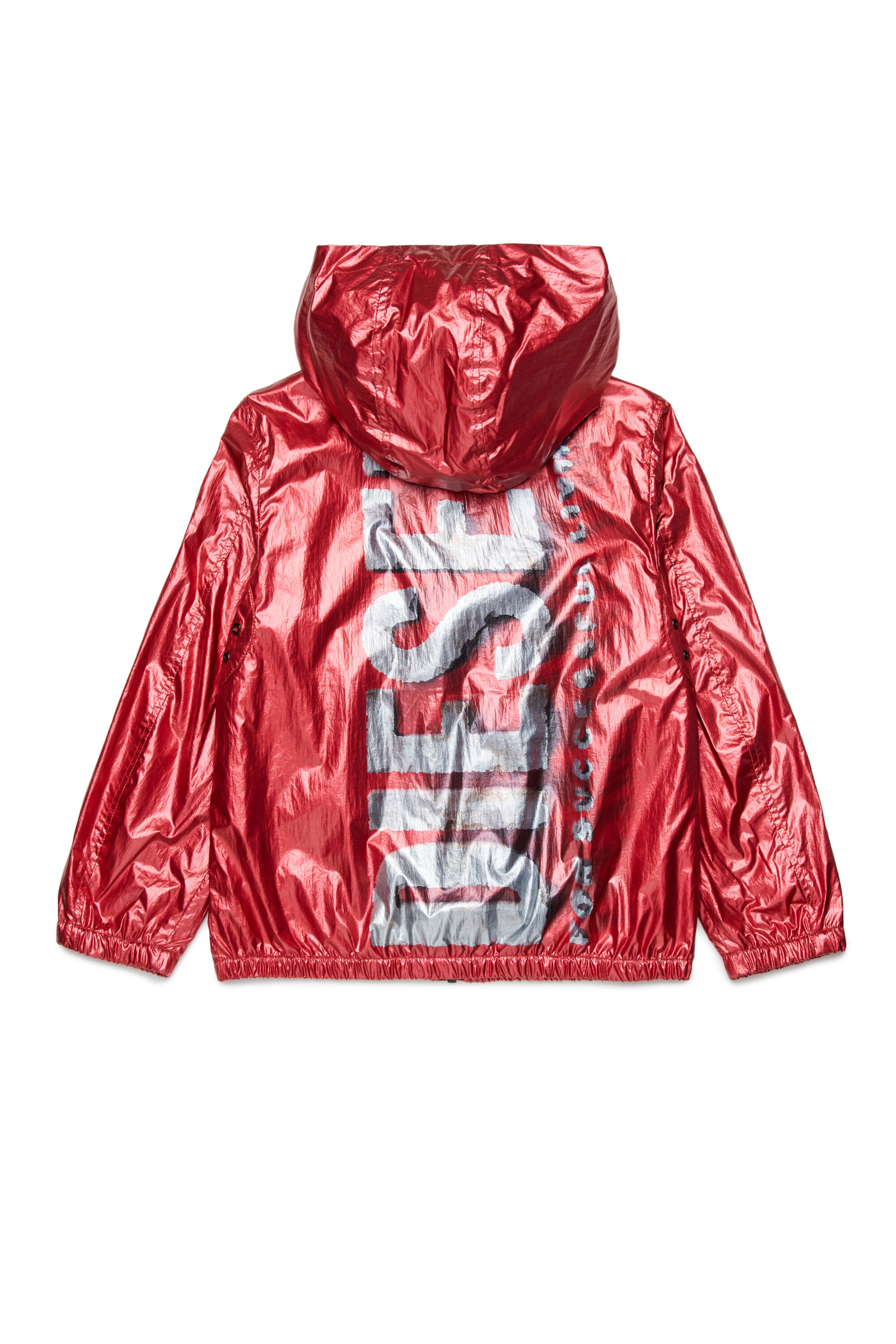 Diesel - JAOTTE, Unisex's Nylon hooded jacket with shiny finish in Red - 2