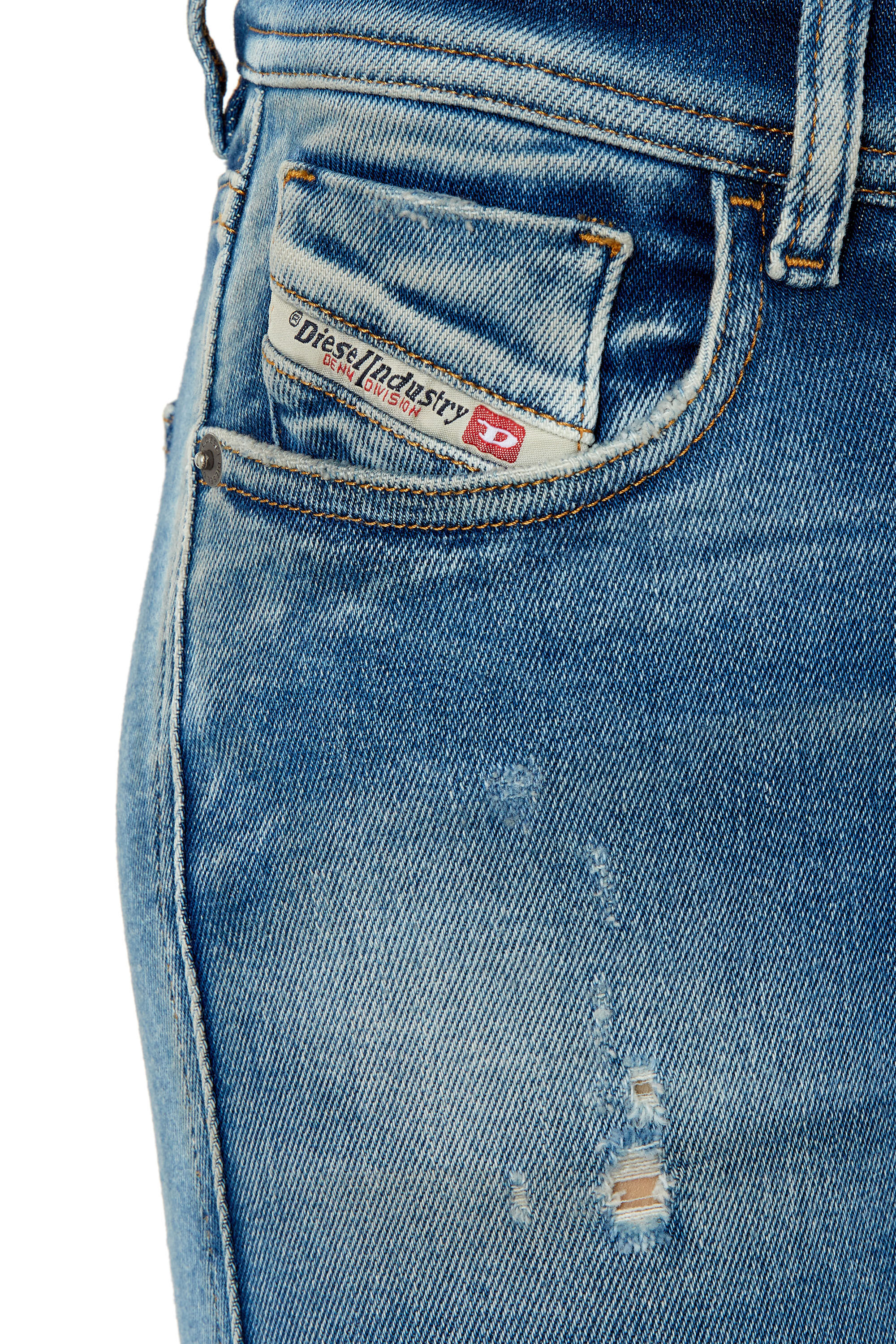 Diesel - 2017 Slandy 09E91 Super skinny Jeans, Light Blue - Image 5