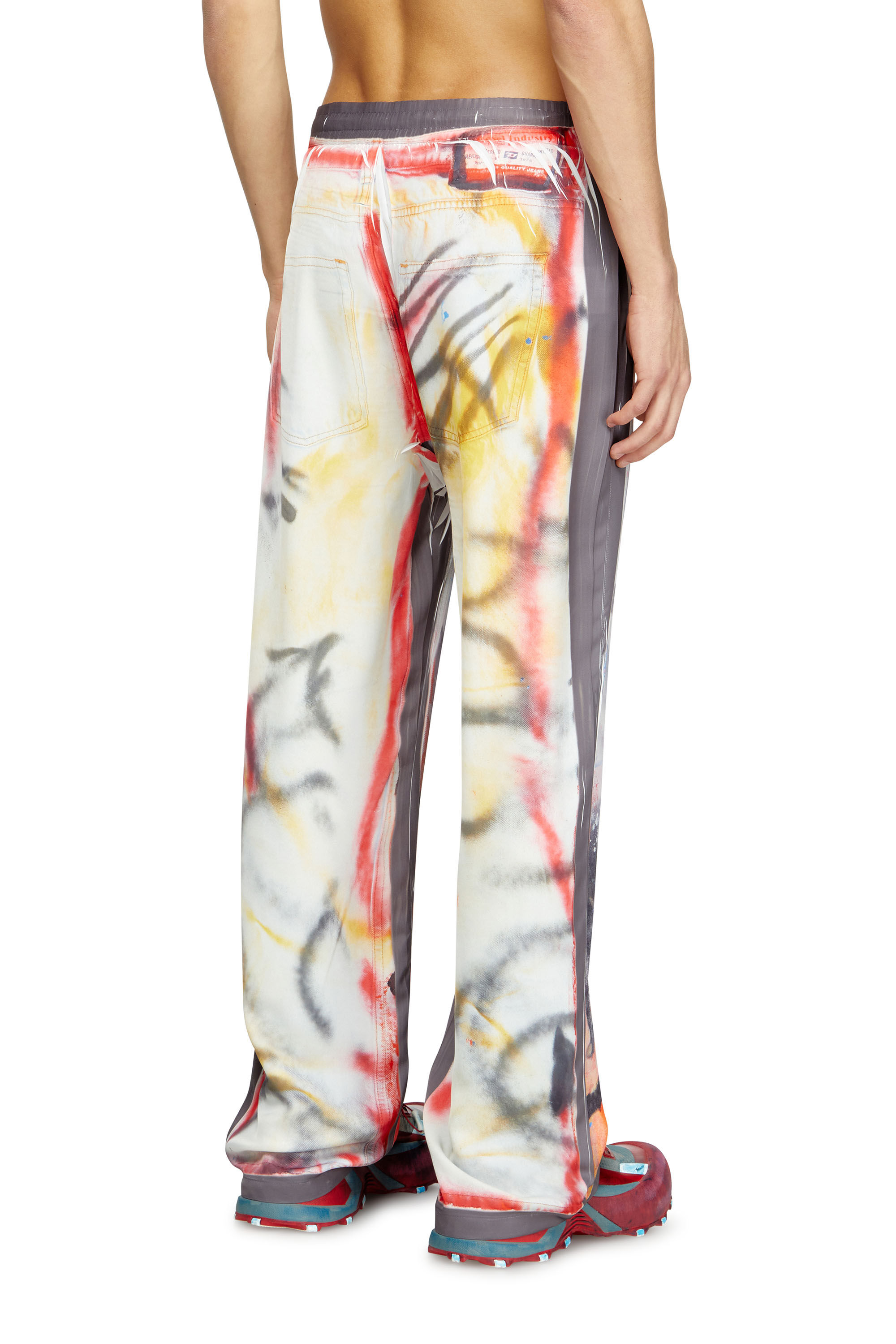Diesel - P-AFTER-GRAFFITI-USA, Unisex's Relaxed pant with graffiti print in Grey - 4