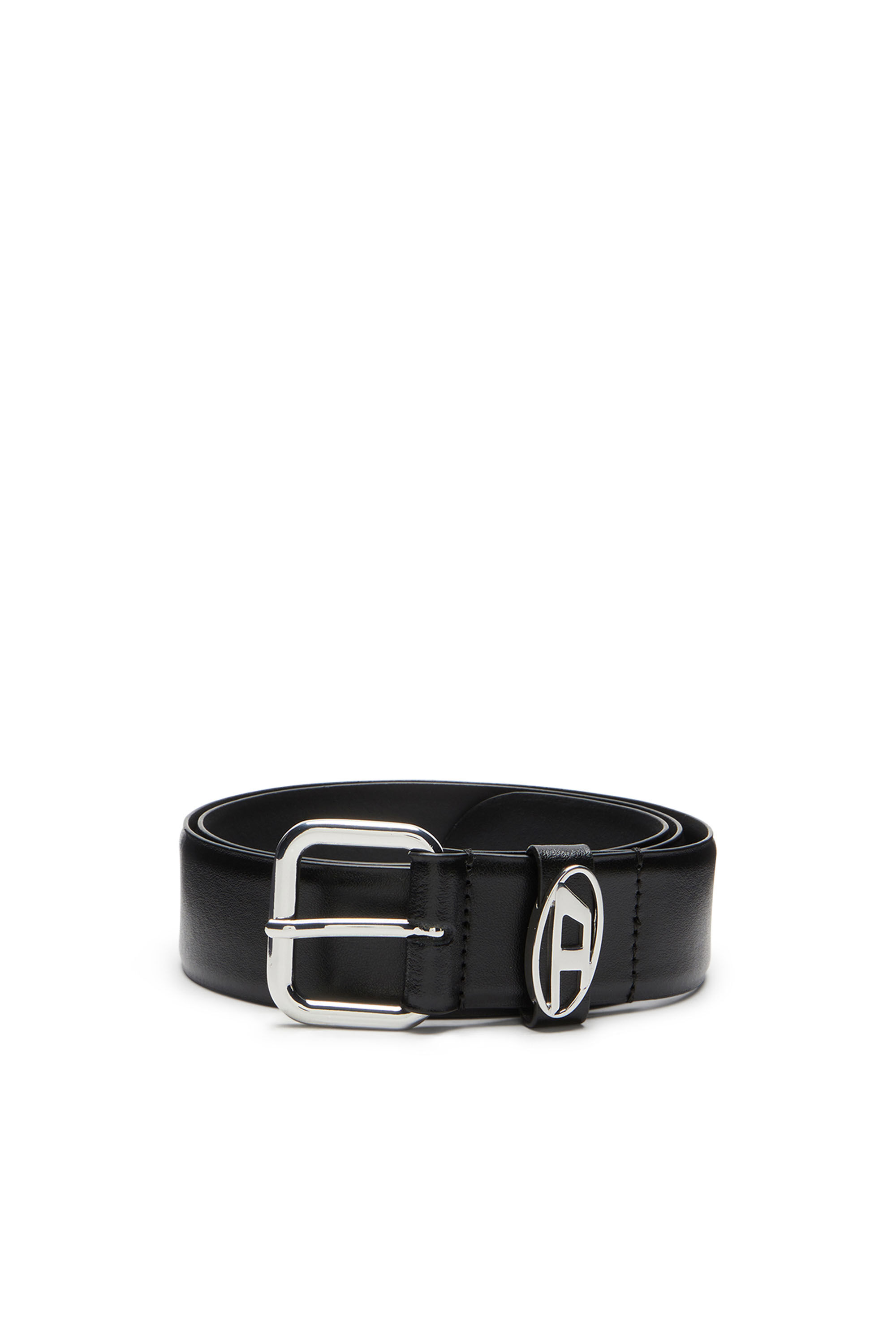 Women's 3.9cm logo-plaque embellished leather belt | Black | Diesel