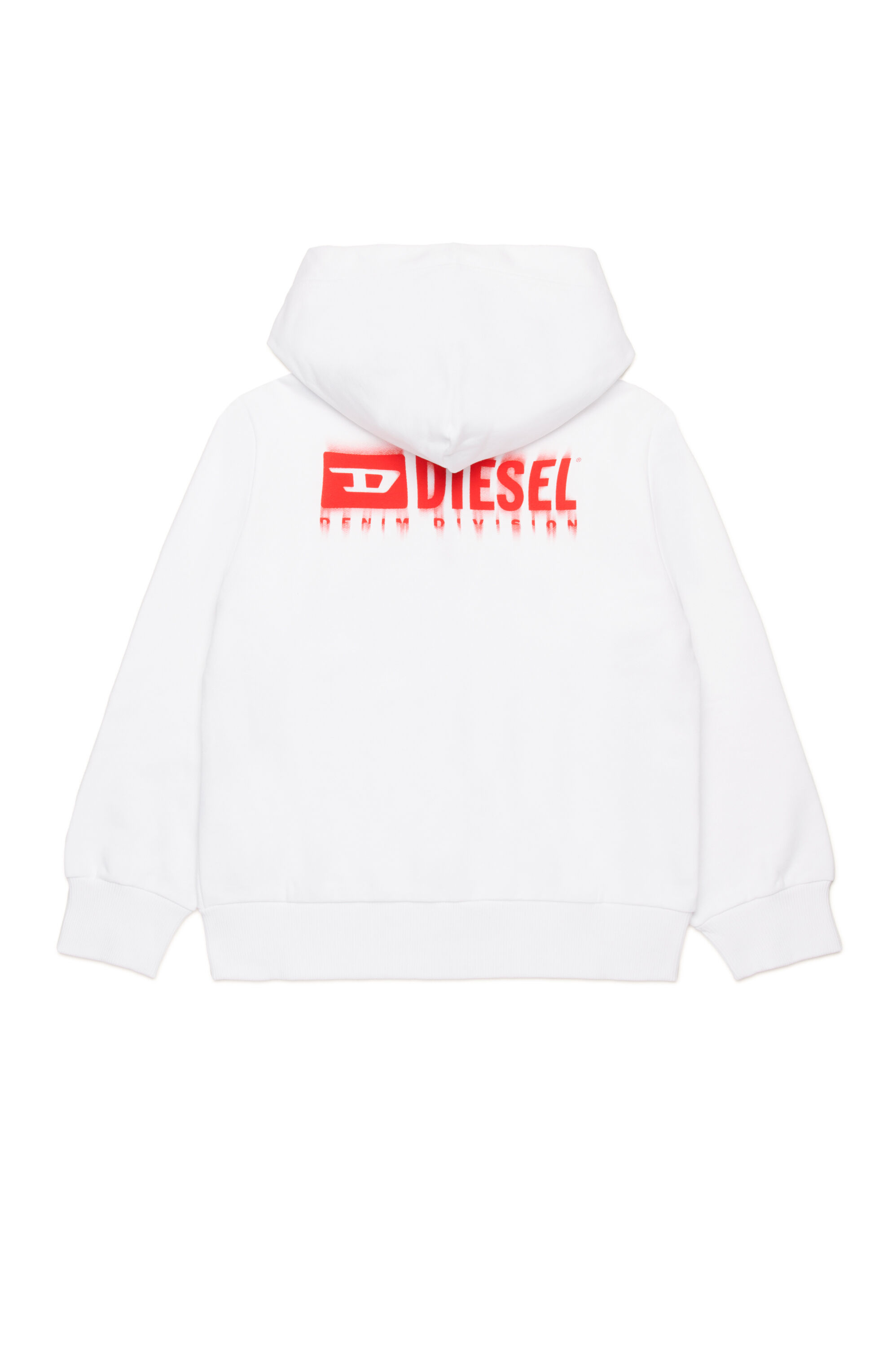 Diesel - SVOUGZIP OVER, Man's Zip-up hoodie with smudged logo in White - 2