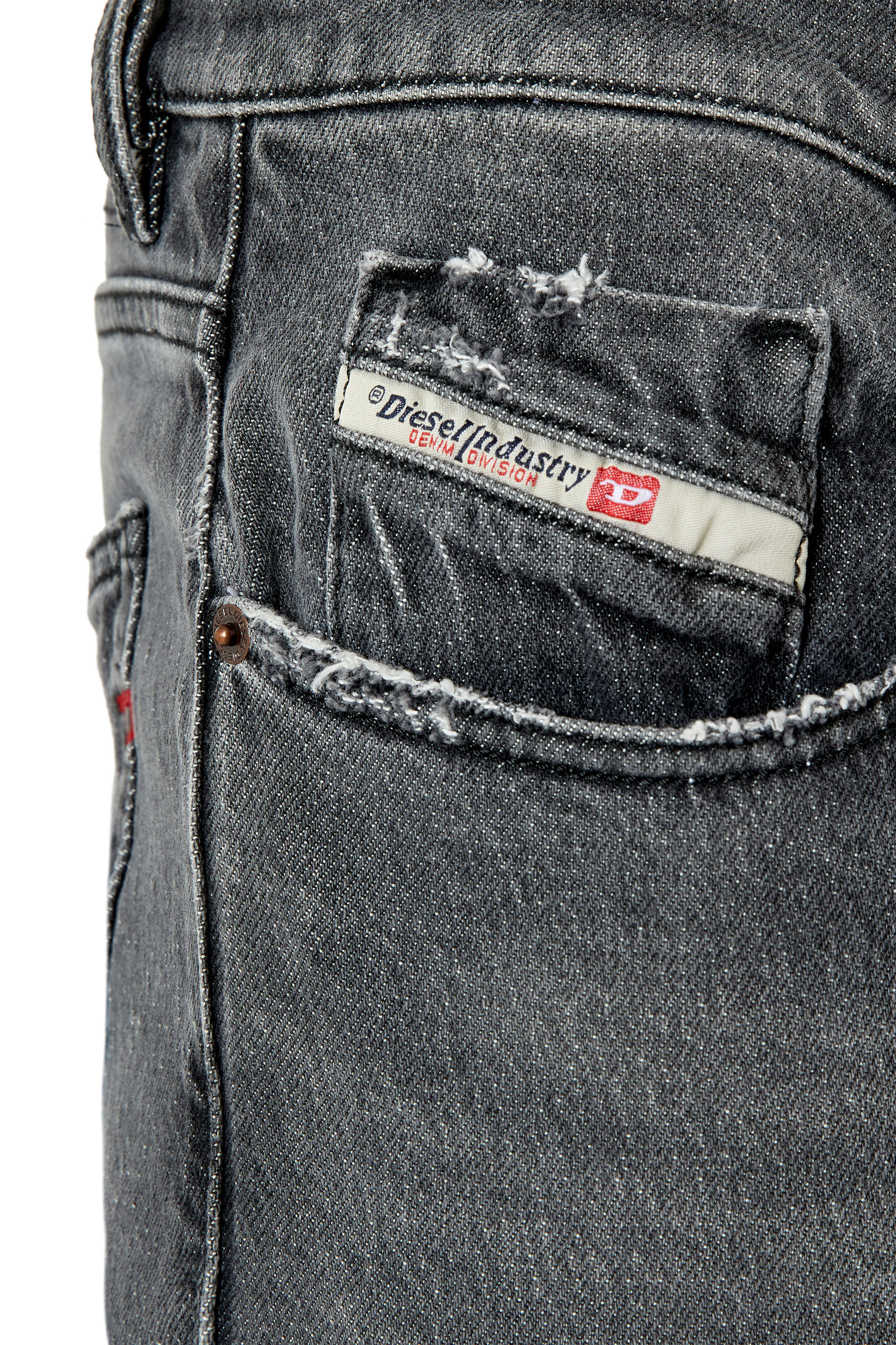 Diesel - 2019 D-Strukt 09E75 Slim Jeans, Black/Dark grey - Image 5