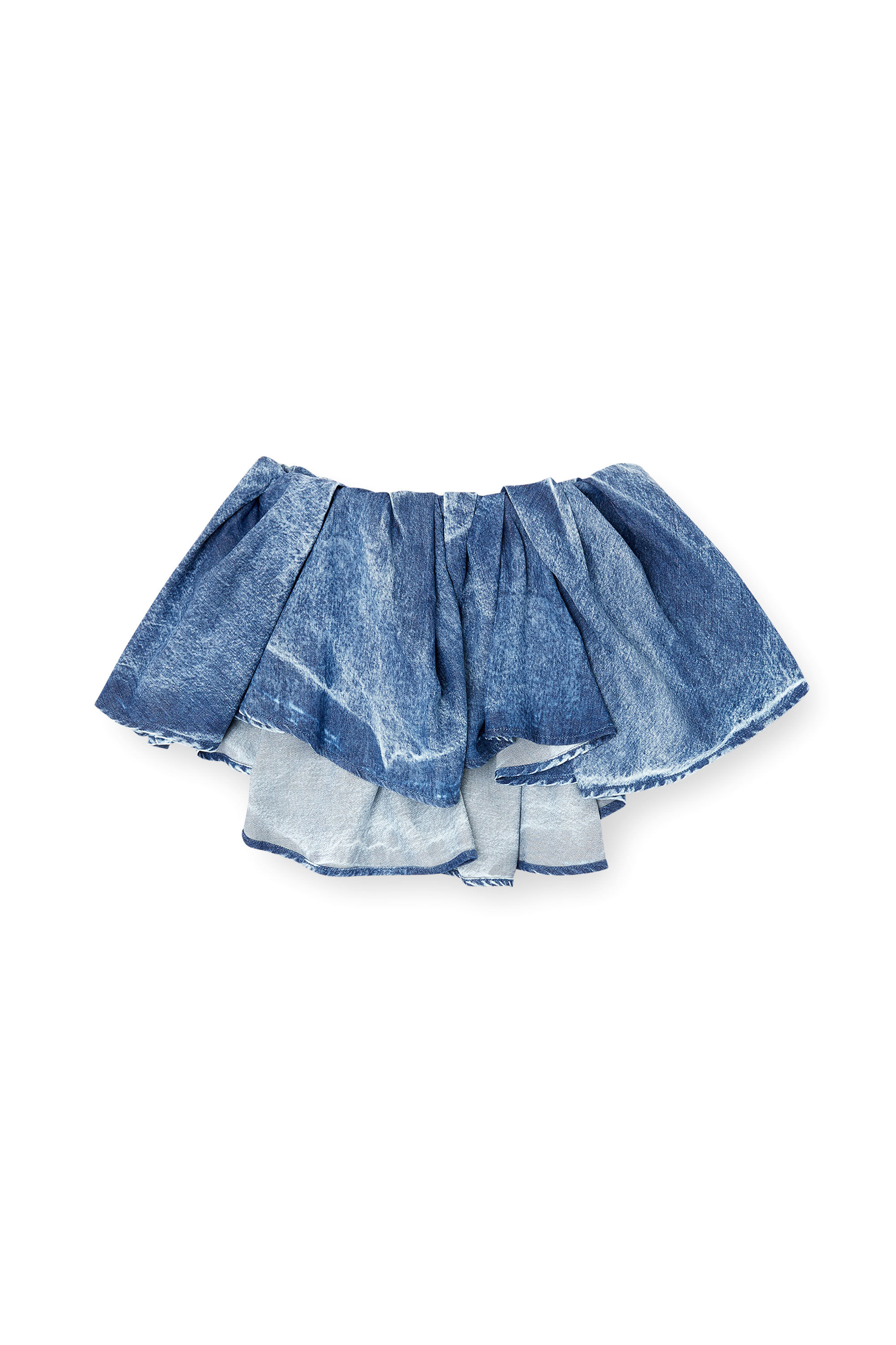 Diesel - DE-RIA-FSG, Woman's Miniskirt in distressed denim in Medium blue - 2