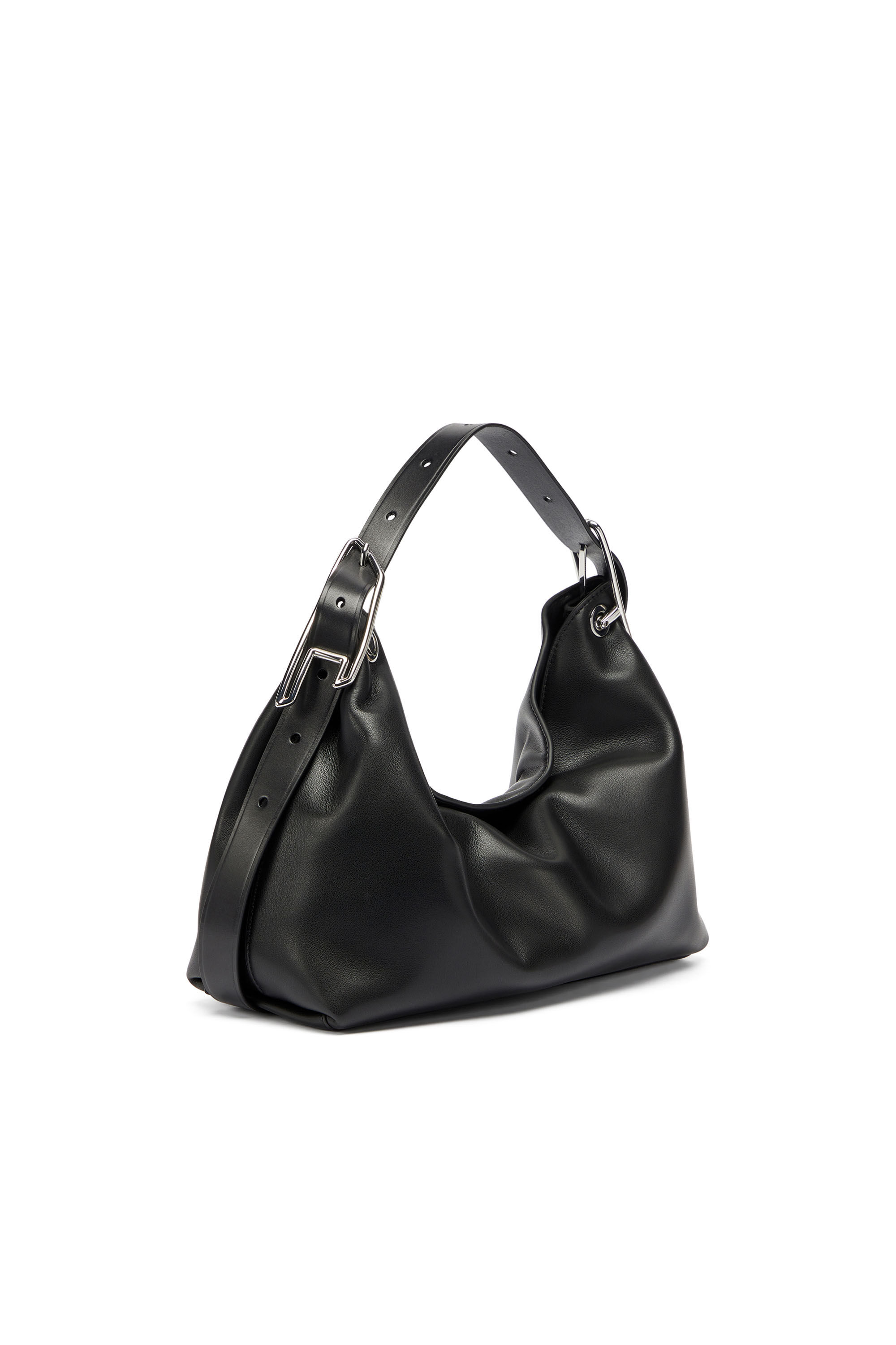 Diesel - D-LINE SHOULDER, Woman's D-Line-Leather shoulder bag in Black - 7
