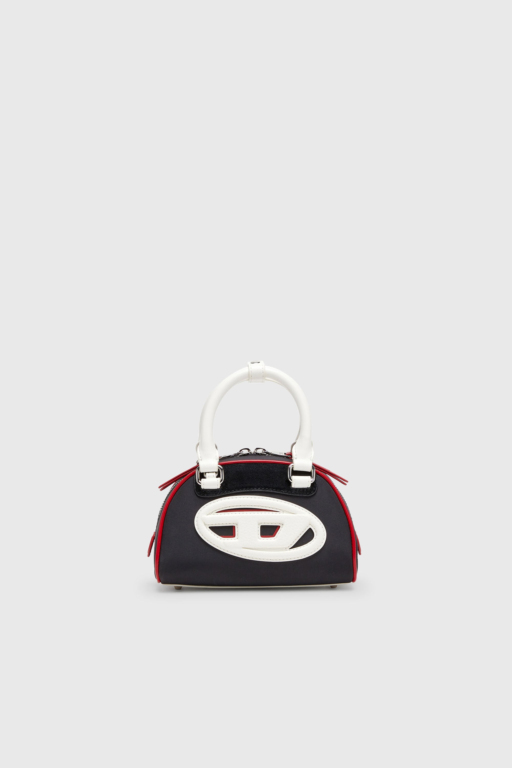 Diesel - 1DR DOME CROSSBODY, Woman's 1DR Dome-Colour-block small bowling bag in Black/White - 1