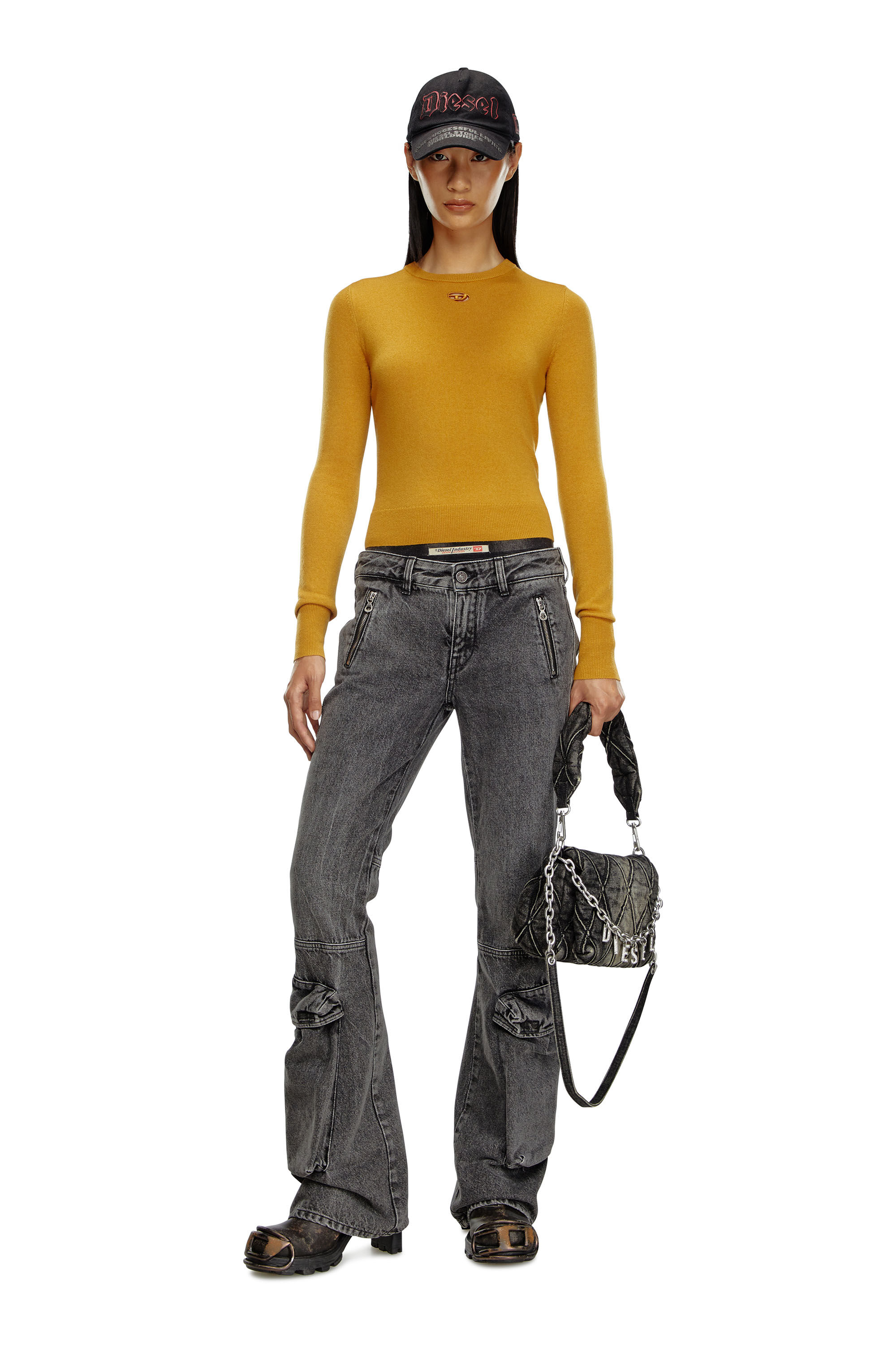 Diesel - M-AREESAX, Woman's Wool and cashmere top in Light Brown - 1