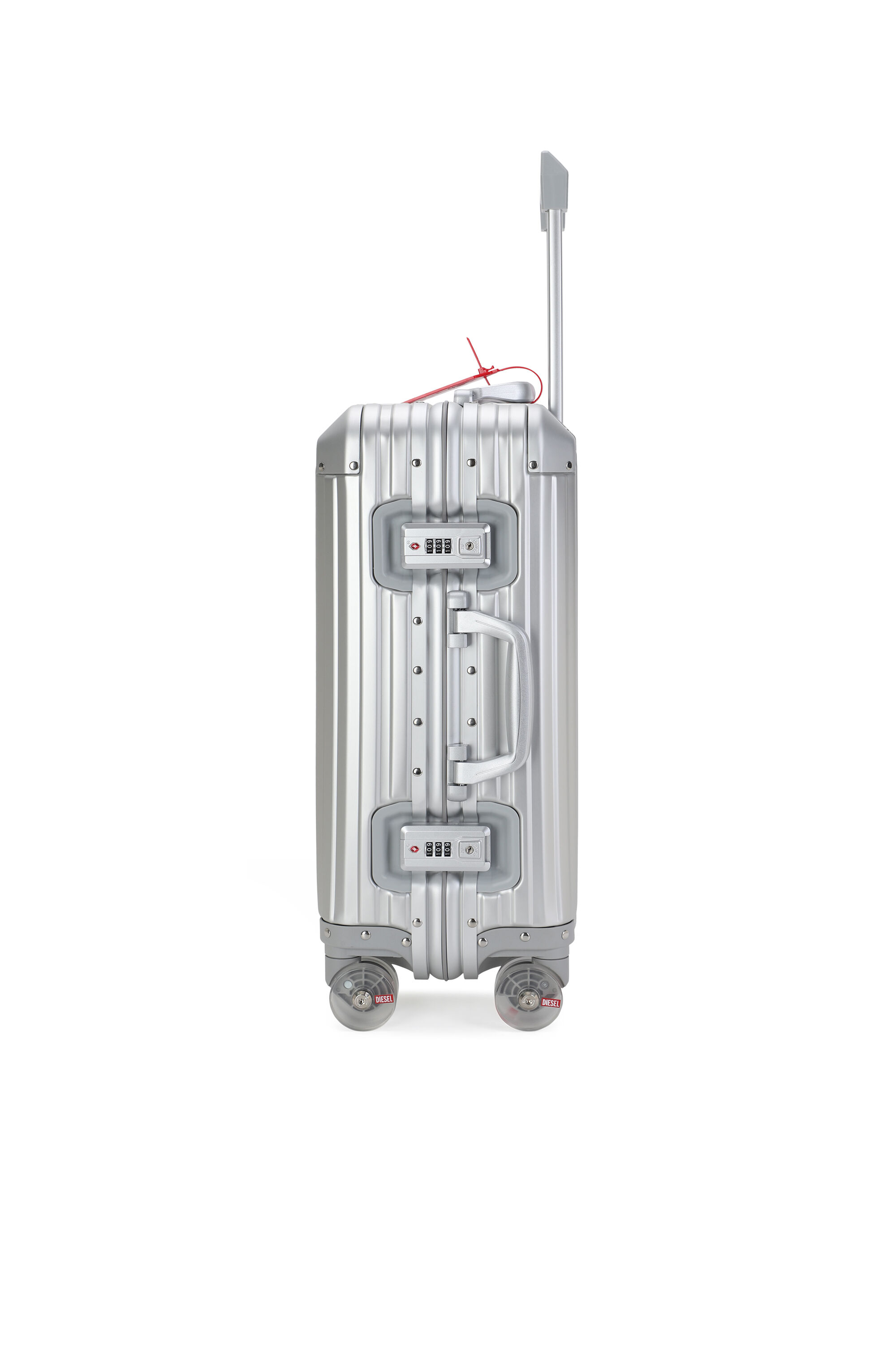 Diesel - DIESEL ALUMINUM TROLLEY- DSL002, Unisex's Aluminum suitcase size S in Silver - 4