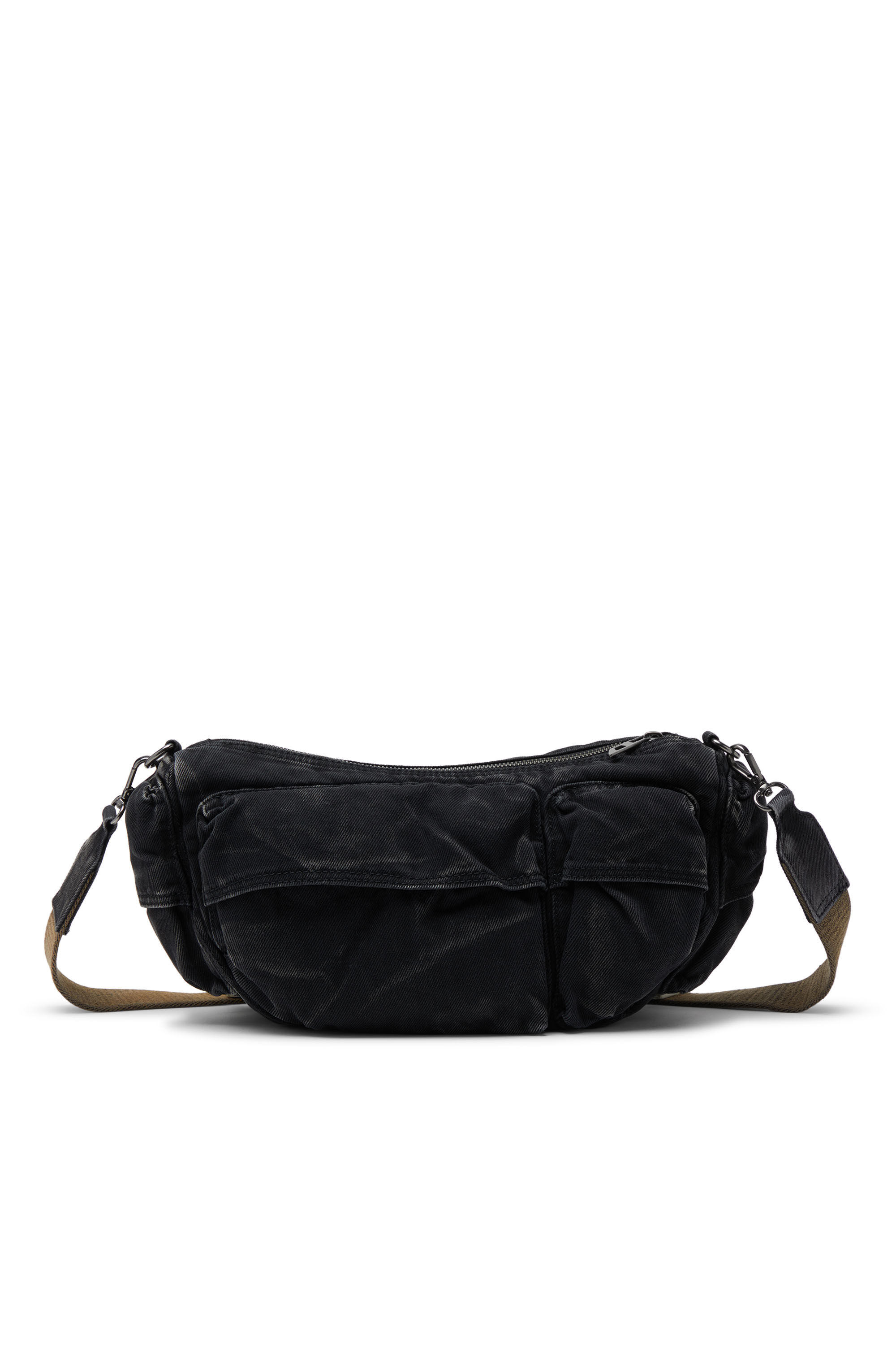 Women's Multi-Pkts-Multipocket bag in washed denim | Black