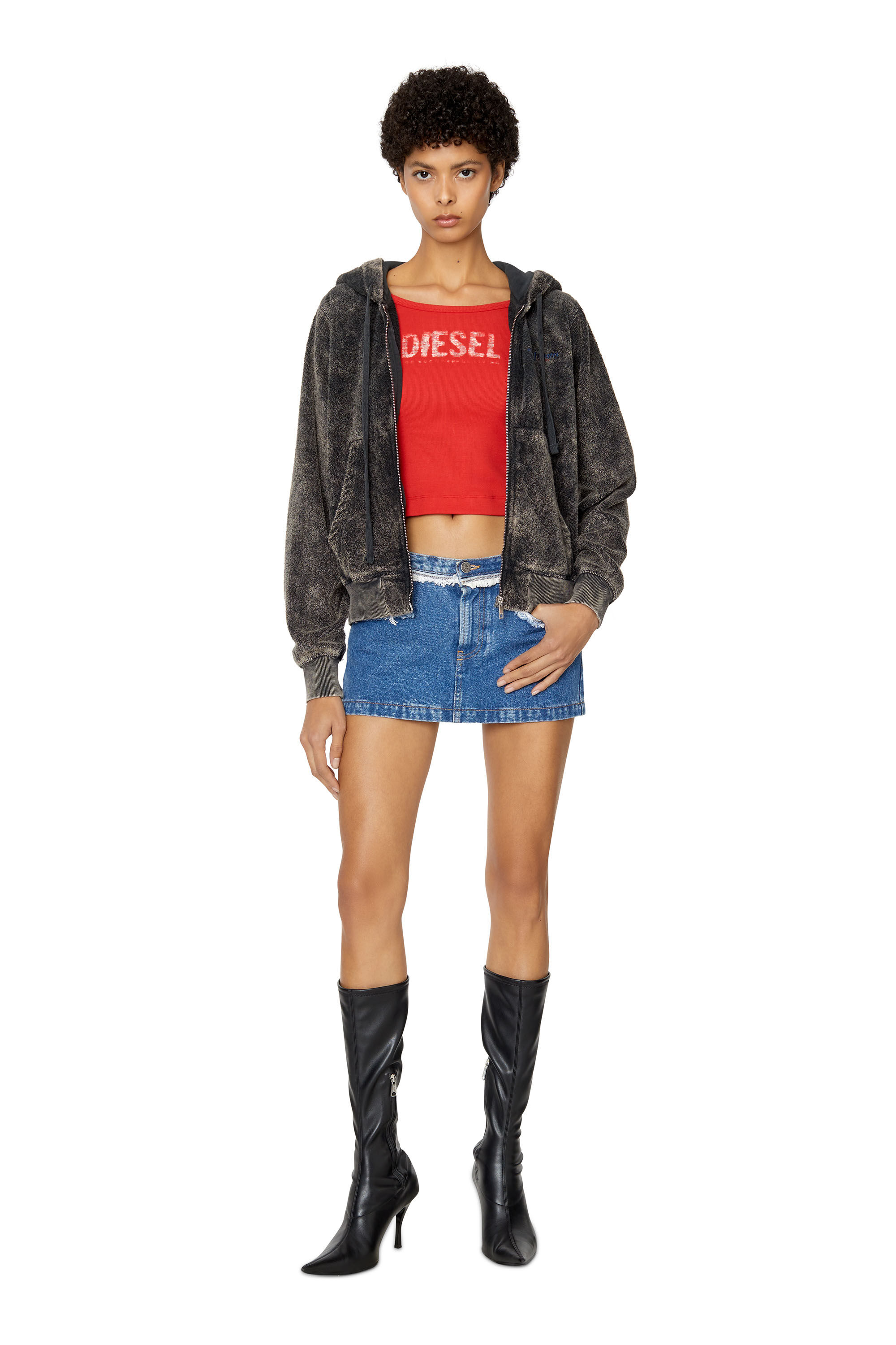 Diesel - F-REGGY-HOOD-ZIP-E3, Black - Image 1