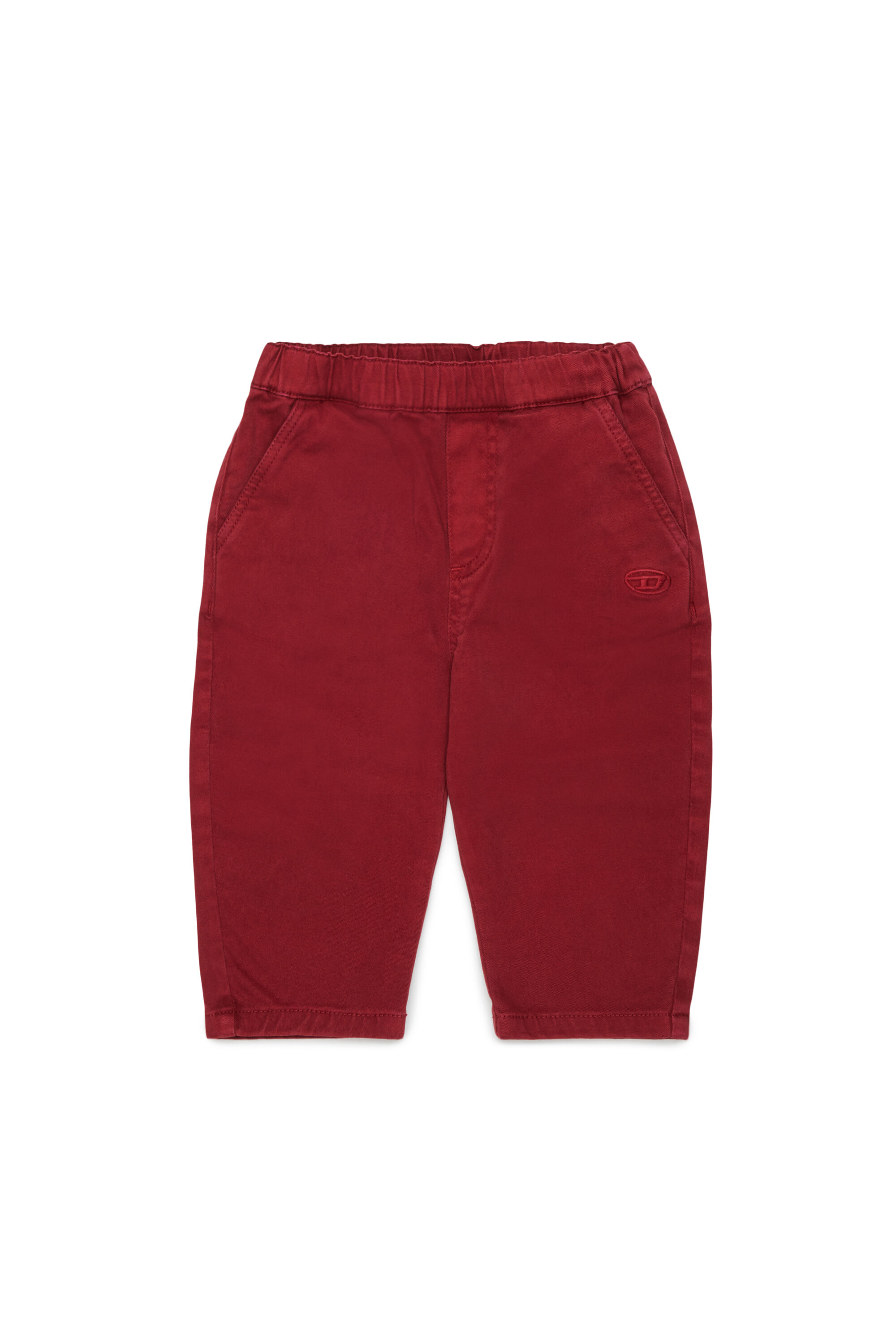 Diesel - PBADIB, Woman's Cotton pants with Oval D embroidery in Red - 1