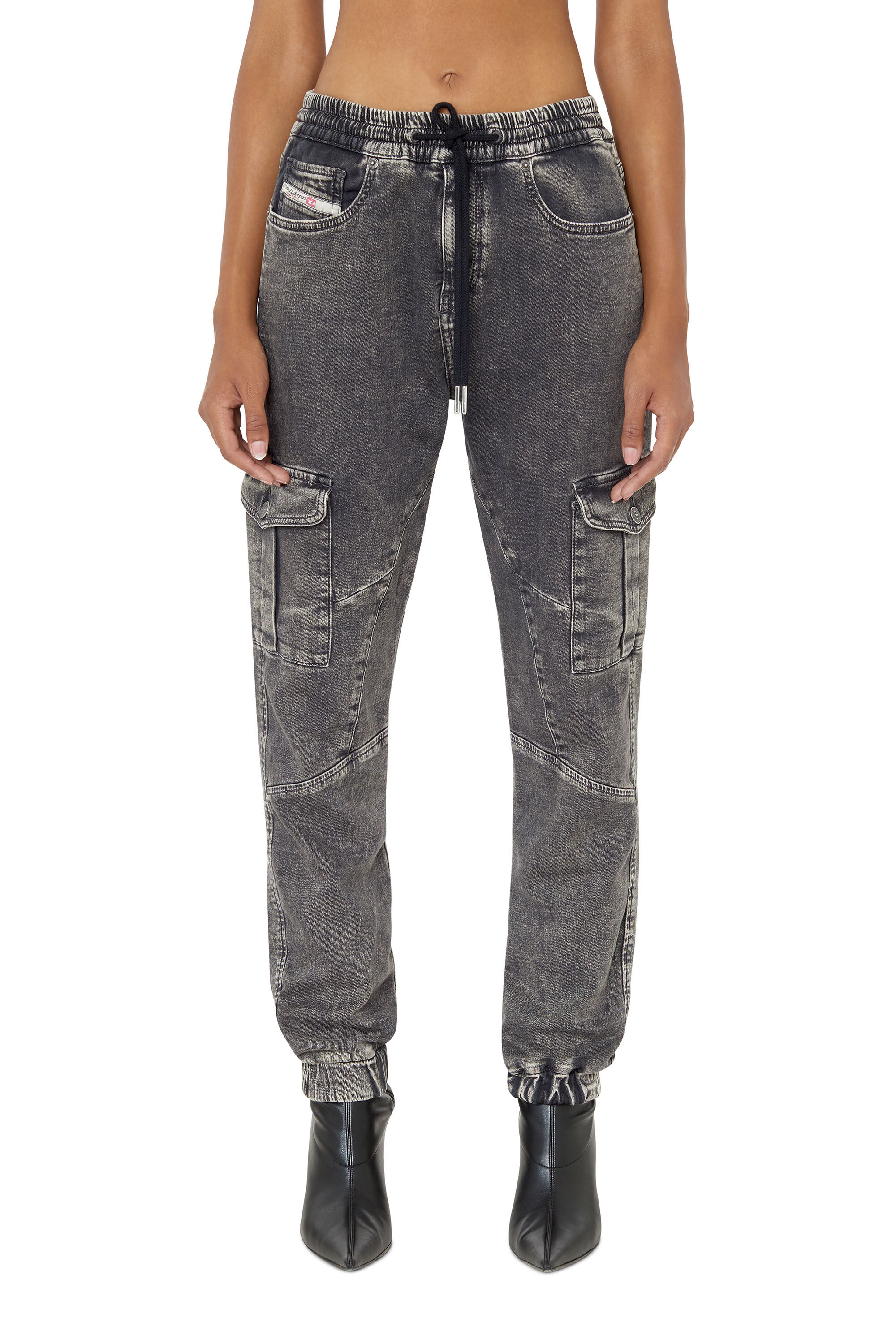 Diesel - D-Ursy Track Denim 069ZF Slim, Black/Dark grey - Image 3