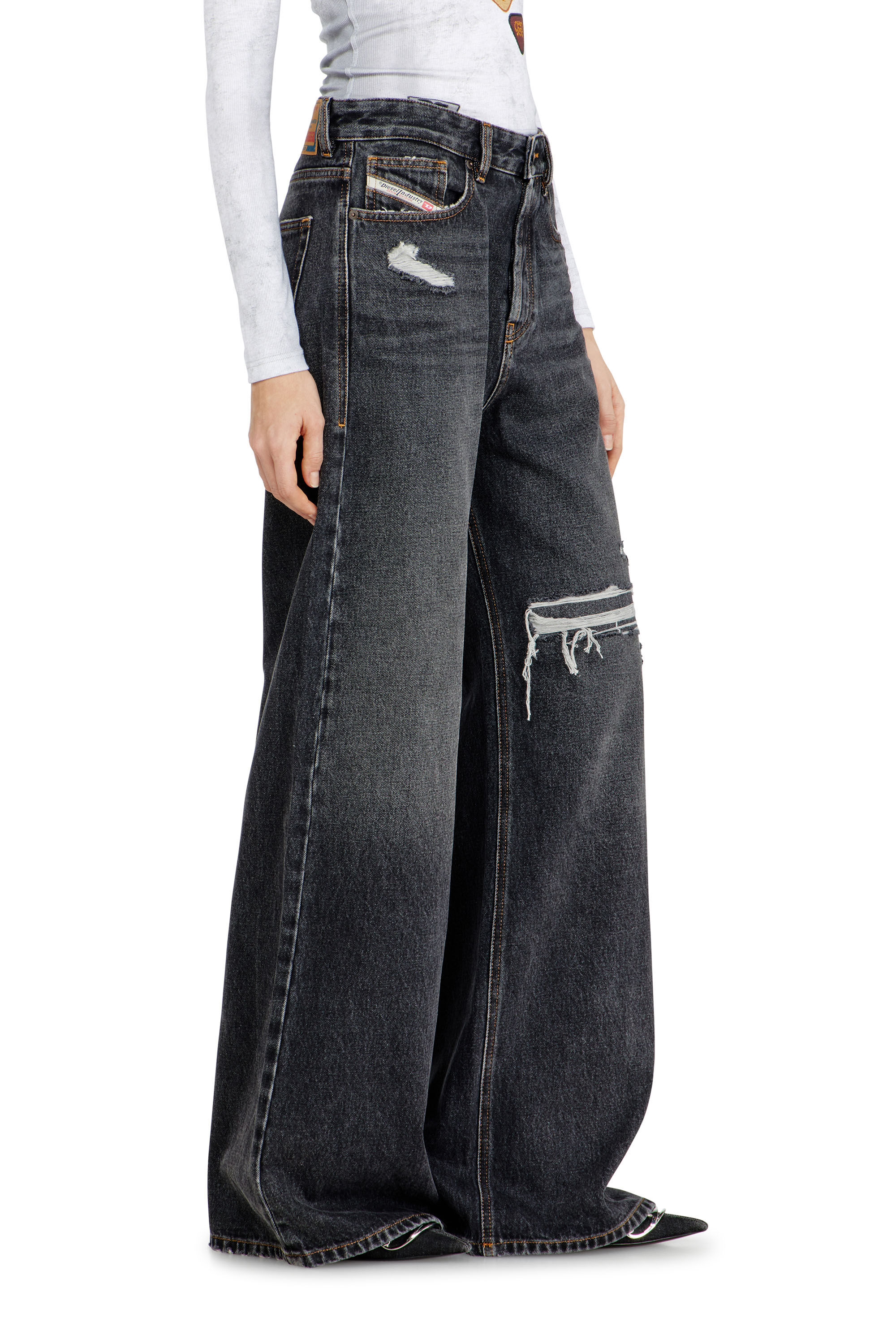 パンツ DIESEL 1996 D-Sire W25 1996 D-Sire Woman: Relaxed Black/Dark grey Baggy Jeans | Diesel