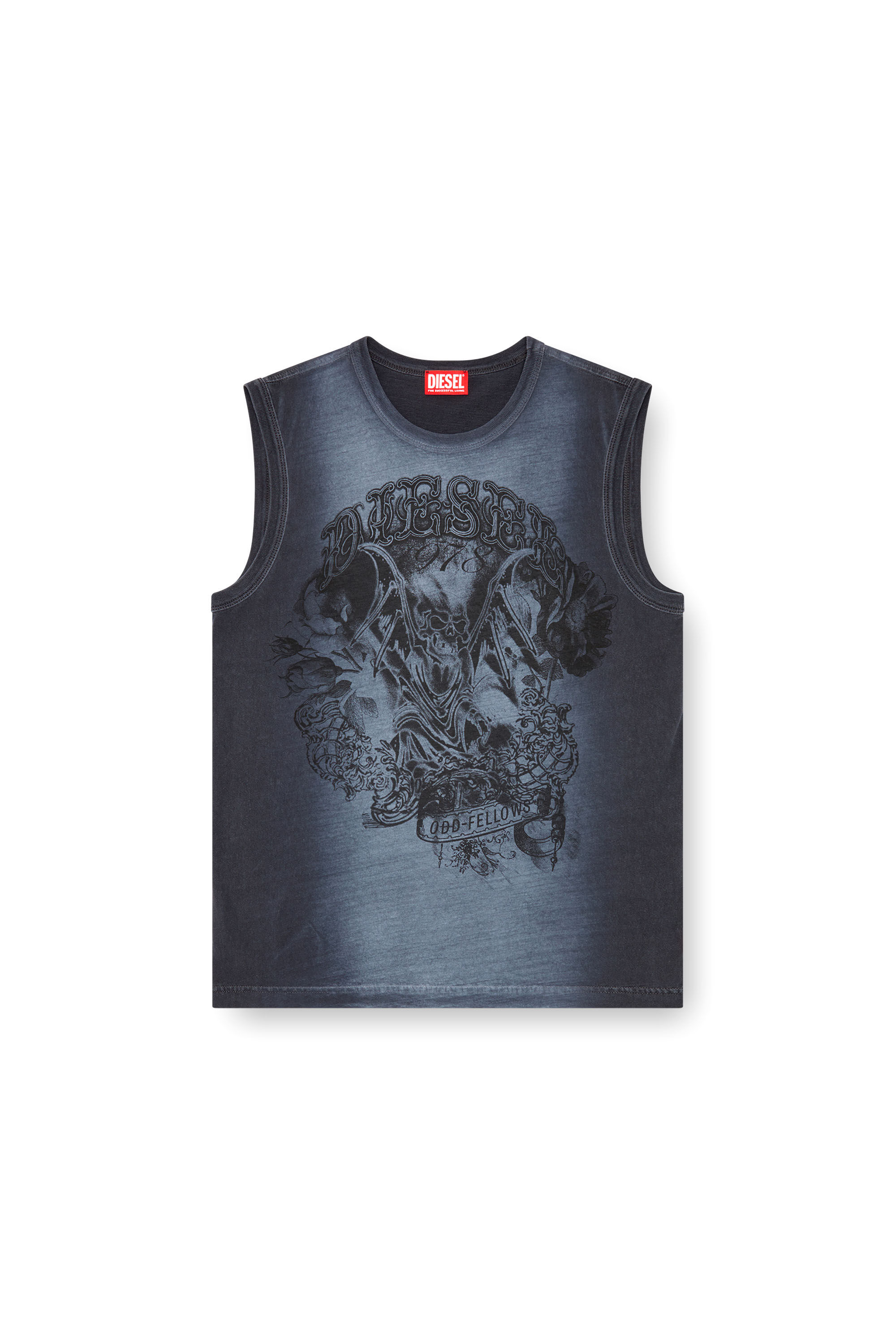 Diesel - T-BISCO-Q1, Man Faded tank top with graphic print in Blue - Image 2