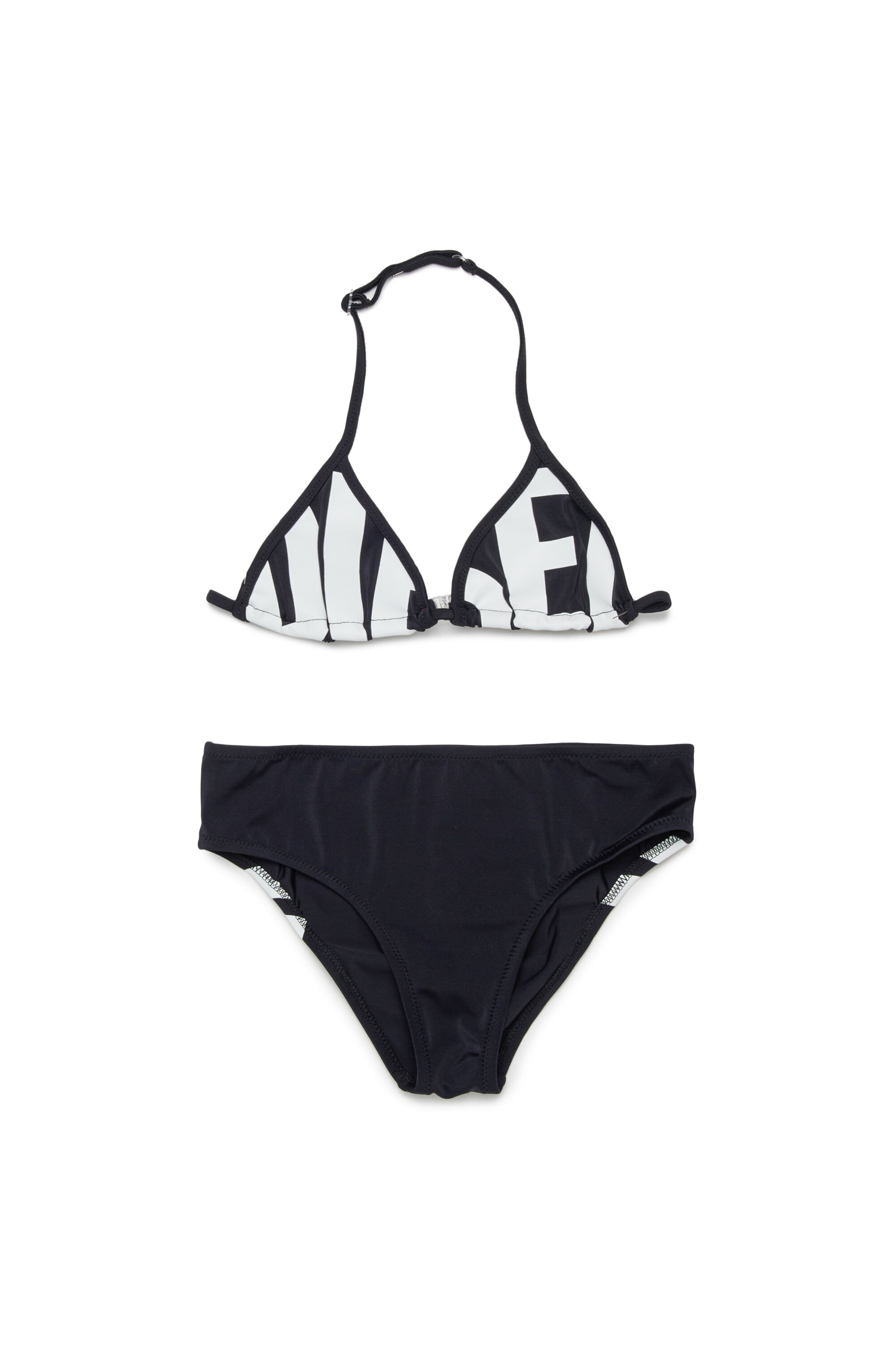 Diesel - MIDDY, Woman's Bikini in solid colour with maxi logo in Black - 1