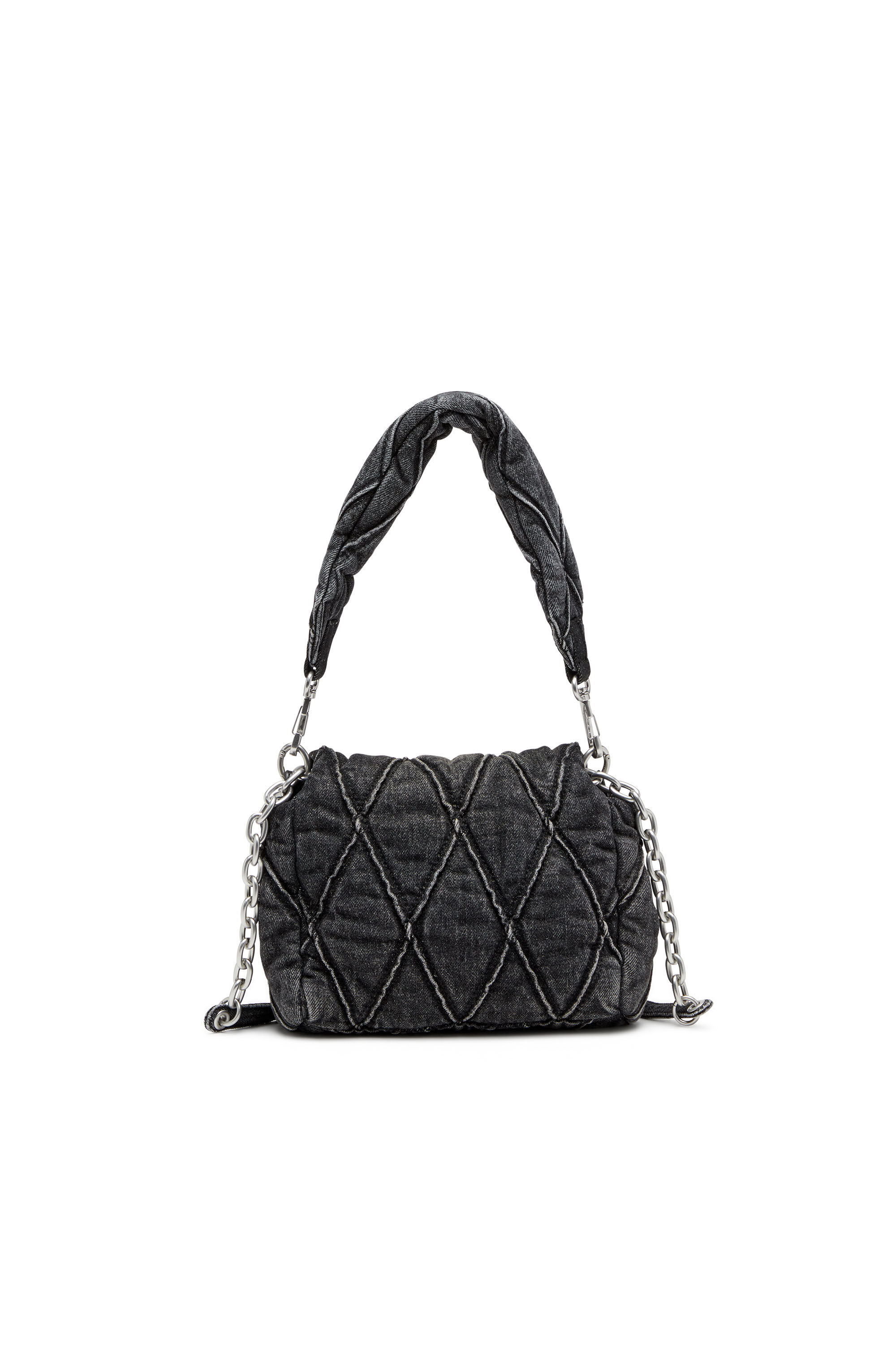 Women's Charm-D-Small shoulder bag in treated quilted denim