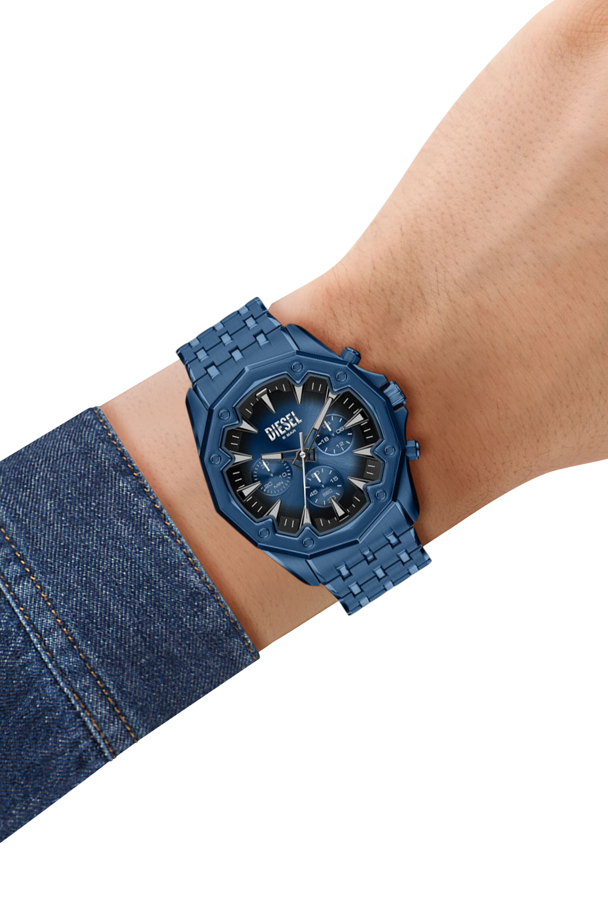 Diesel - DZ4705 WATCH, Man's Stinger Blue Stainless Steel Watch in Blue - 8
