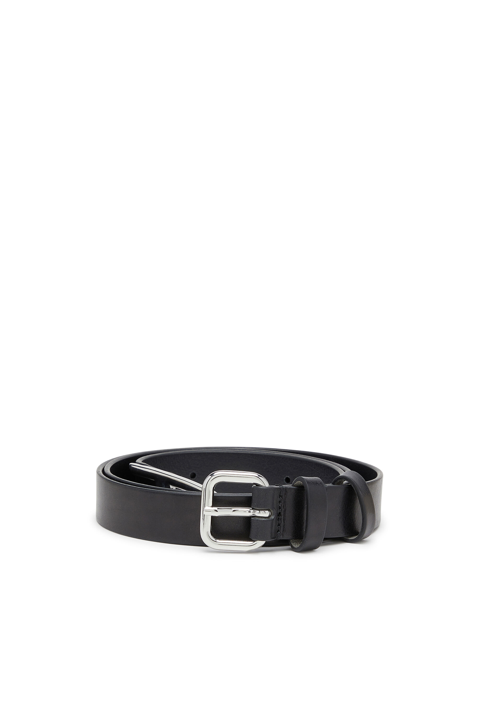 Diesel - B-D LOGO TIP 25, Woman's 2.4 cm leather belt with D tip in Black - 1