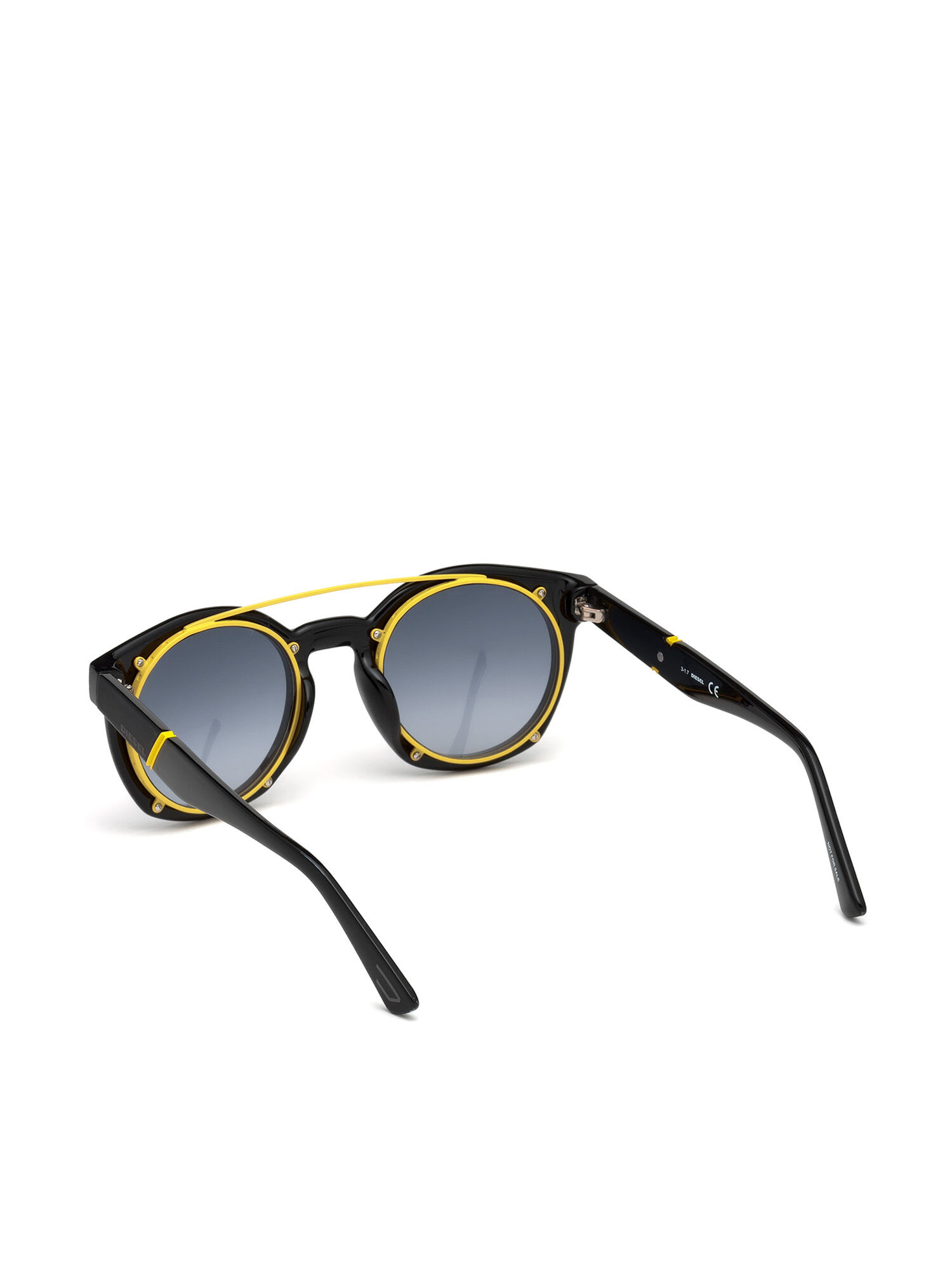 Diesel - DL0251, Unisex's Round shape eyewear with shiny clip-back in Black - 2