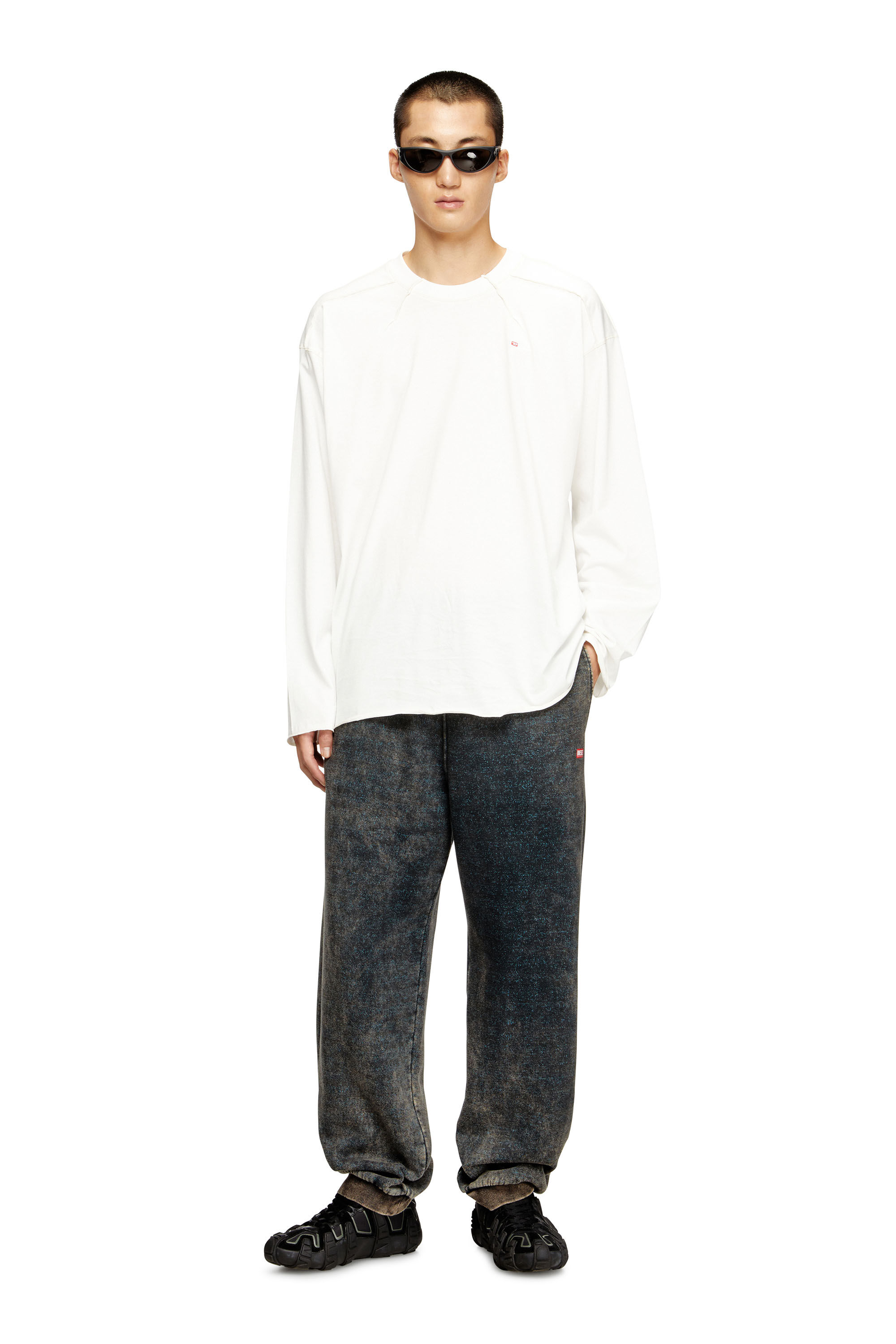 Diesel - T-CRAHOR-BOXT-LS-T1, Man's Cotton T-shirt in White - 1