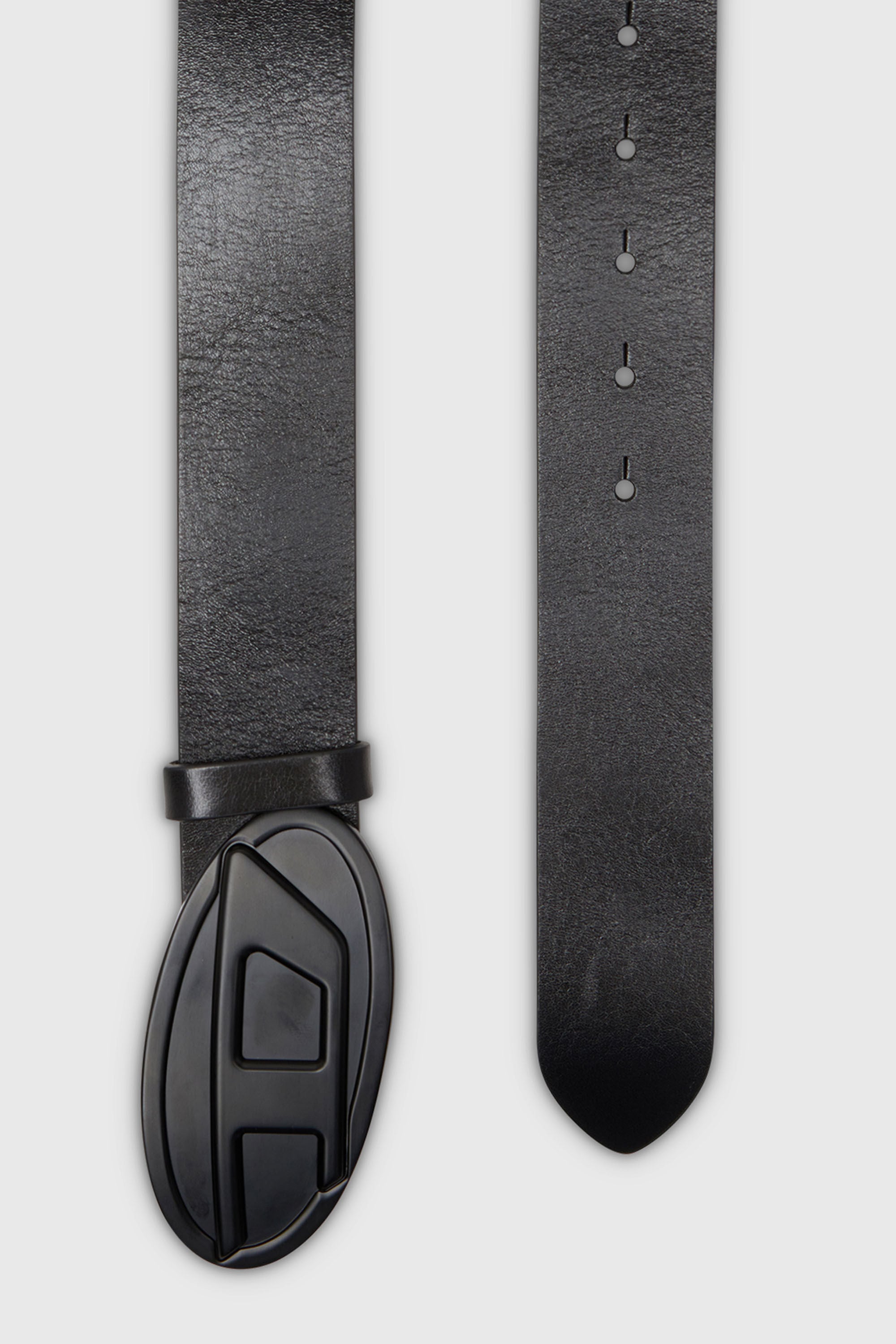 Diesel - B-1DR 2.0, Woman's 4cm leather belt with Oval D plaque in Black - 2